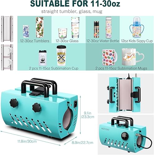 Miniatura 2 de Máquina de prensa de calor para vasos de 30 onzas, 20 onzas, 16 onzas, lata de vidrio de sublimación, prensa de vinilo de transferencia de calor con