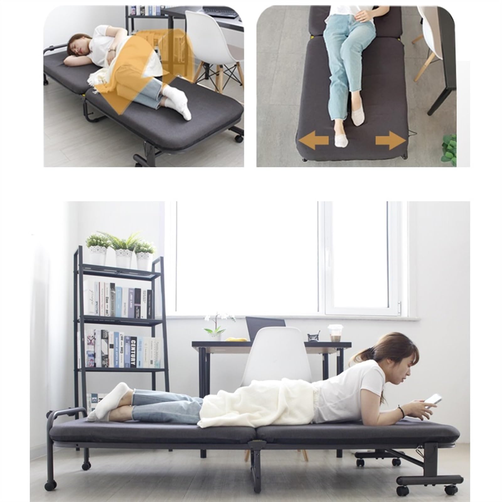 Łóżko kempingowe Biurowe łóżko składane Siesta, przenośne do drzemki dla dorosłych, na zewnątrz Łóżko składane(60cm)