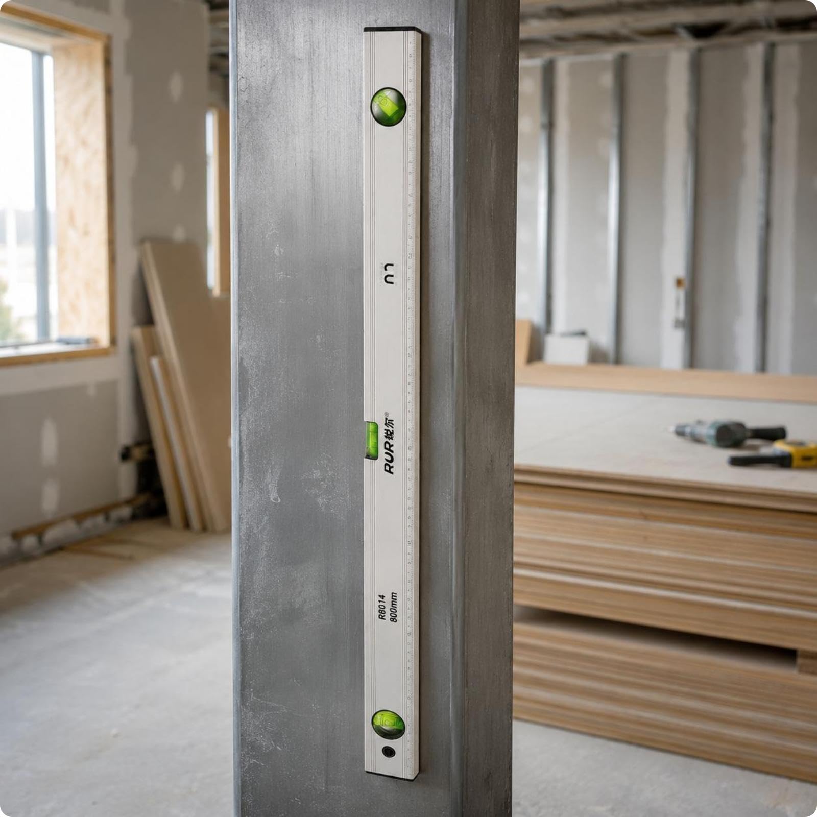 Aluminum Alloy Spirit Level Bubble Vials Spirit Level Measurement Scale for Horizontal and Vertical Alignment 800MM Economy-image-21