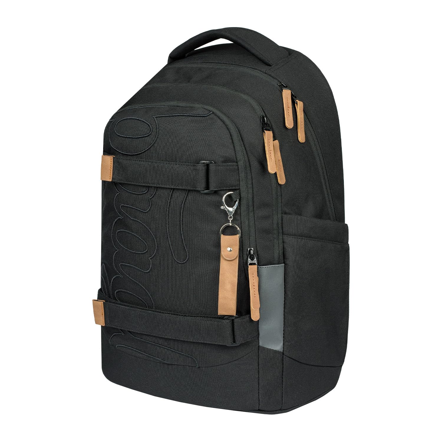 Baagl Schulrucksack für Jungen Mädchen Teenager - Skate Max - Skateboard Rucksack - Kinderrucksack mit Laptopfach und Brustgurt für Schule, Weiterführendeschule, Mittelschule, 30 l (Darkness)