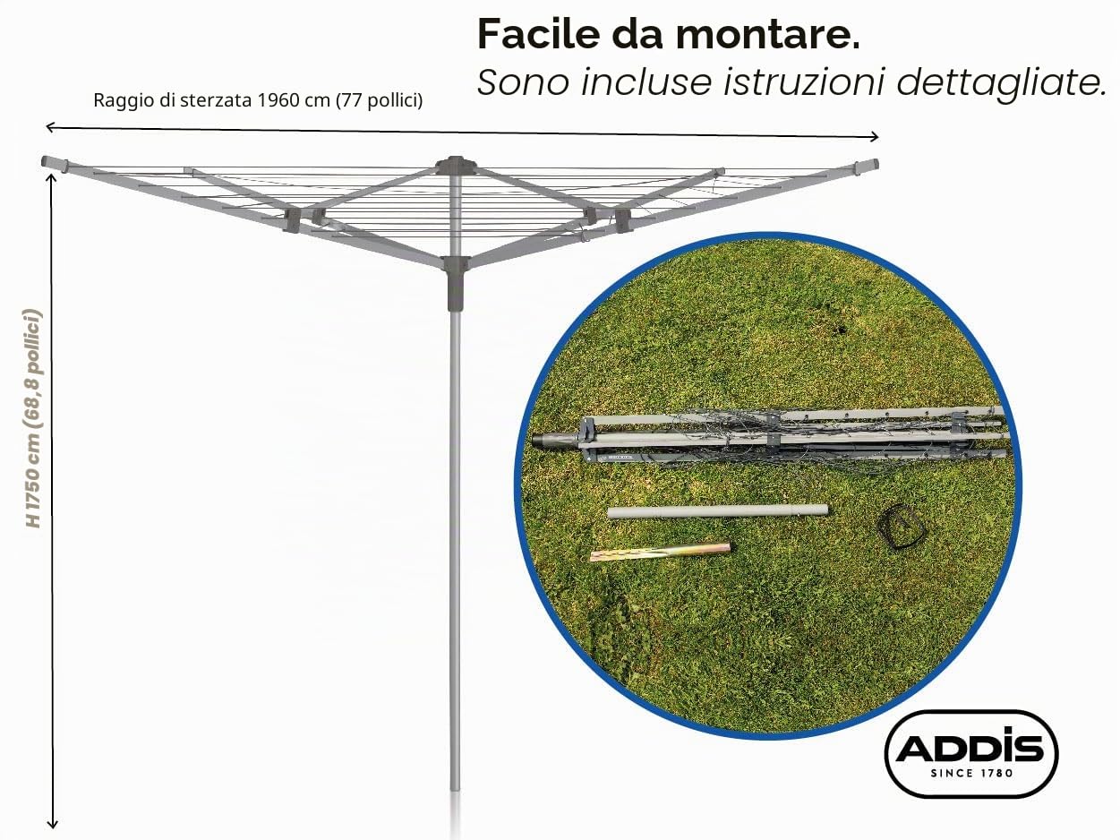 Addis - Stendipanni ruotante a 4 Braccia 40 m
