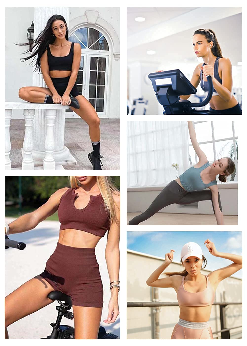 niyokki Workout Sets for Women Seamless Crop Tops Leggings Matching 2 Pieces Outfits Two Piece Yoga Workout Outfits