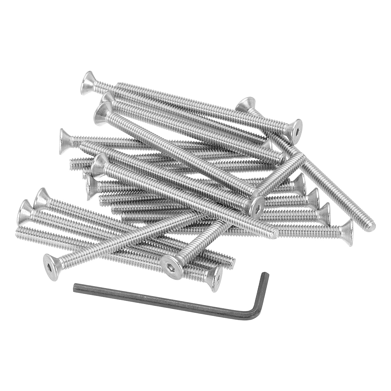 PATIKIL #8-32 x 2-3/8" Flat Head Socket Cap Screws, 20Pcs Countersunk Bolts Head Machine Screws 304 Stainless Steel (18-8) UNC Socket Drive Bolt Fasteners for Industry Machinery Household