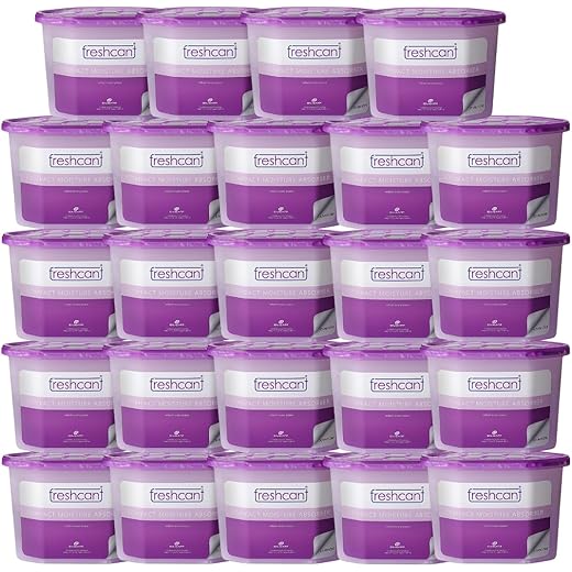 Freshcant Lavender Moisture Absorber Box, Pack of 24, Dehumidifier for Home