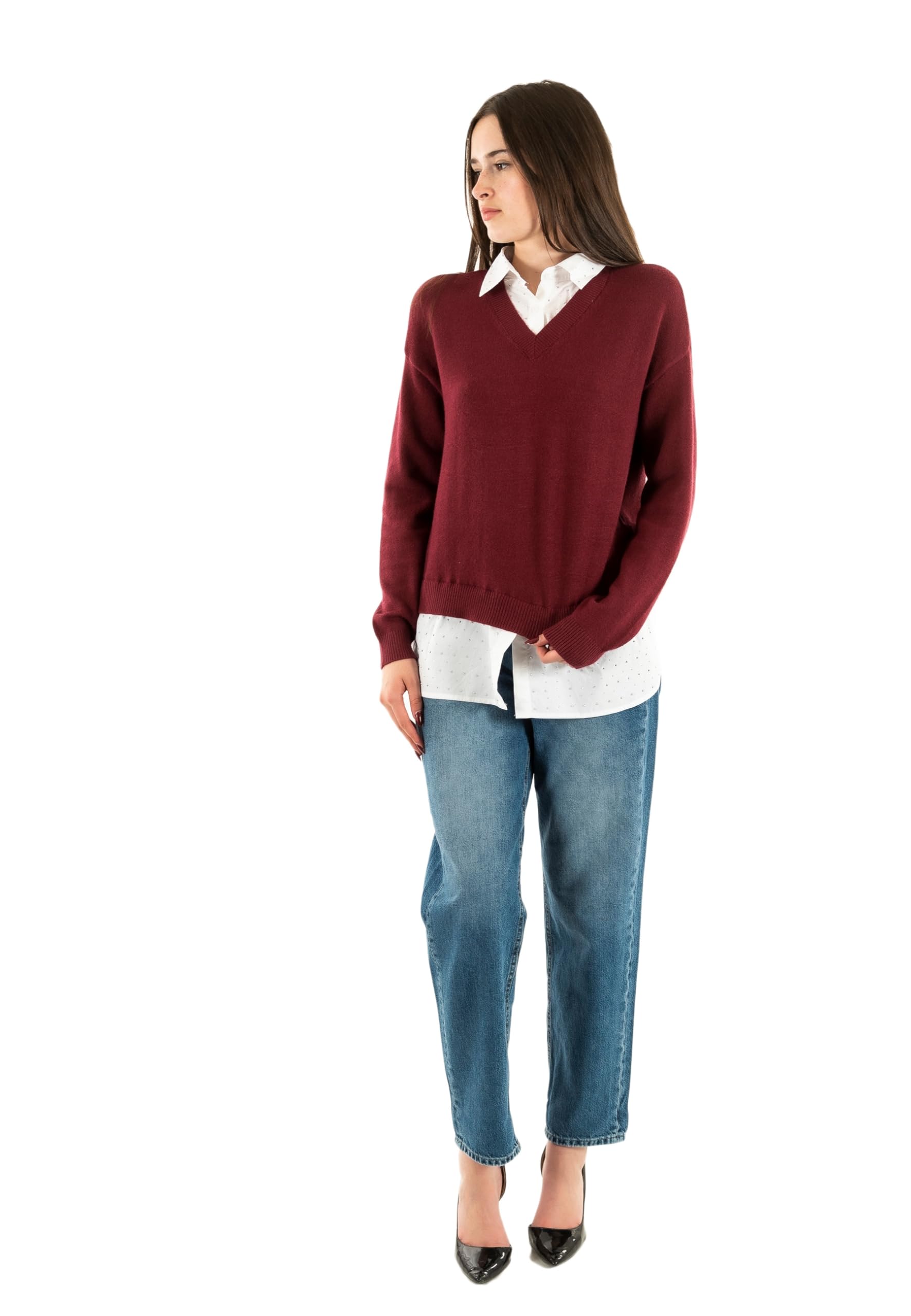 ONLY Damen Onldagmar Ls Collar Mix KNT Onldagmar Ls Collar Mix KNT (1er Pack)