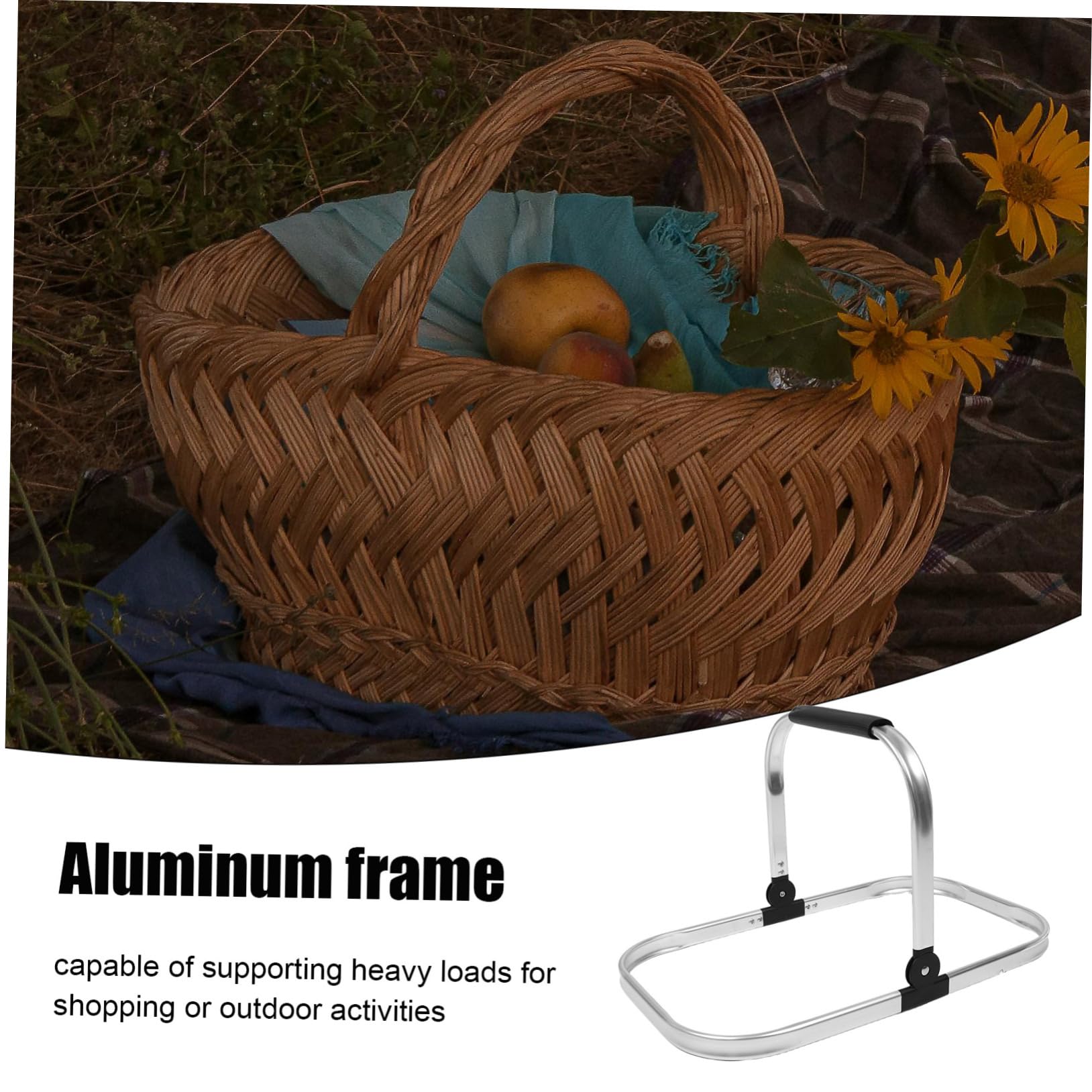 Toyvian Aluminium-korbgriffrahmen Leicht Und Robust Klappbarer Korbrahmen Mit Anti-rutsch-griffdesign Als Ersatzgriff Für Picknickkorb Und Einkaufskorb Für Lebensmittel Gemüse Und