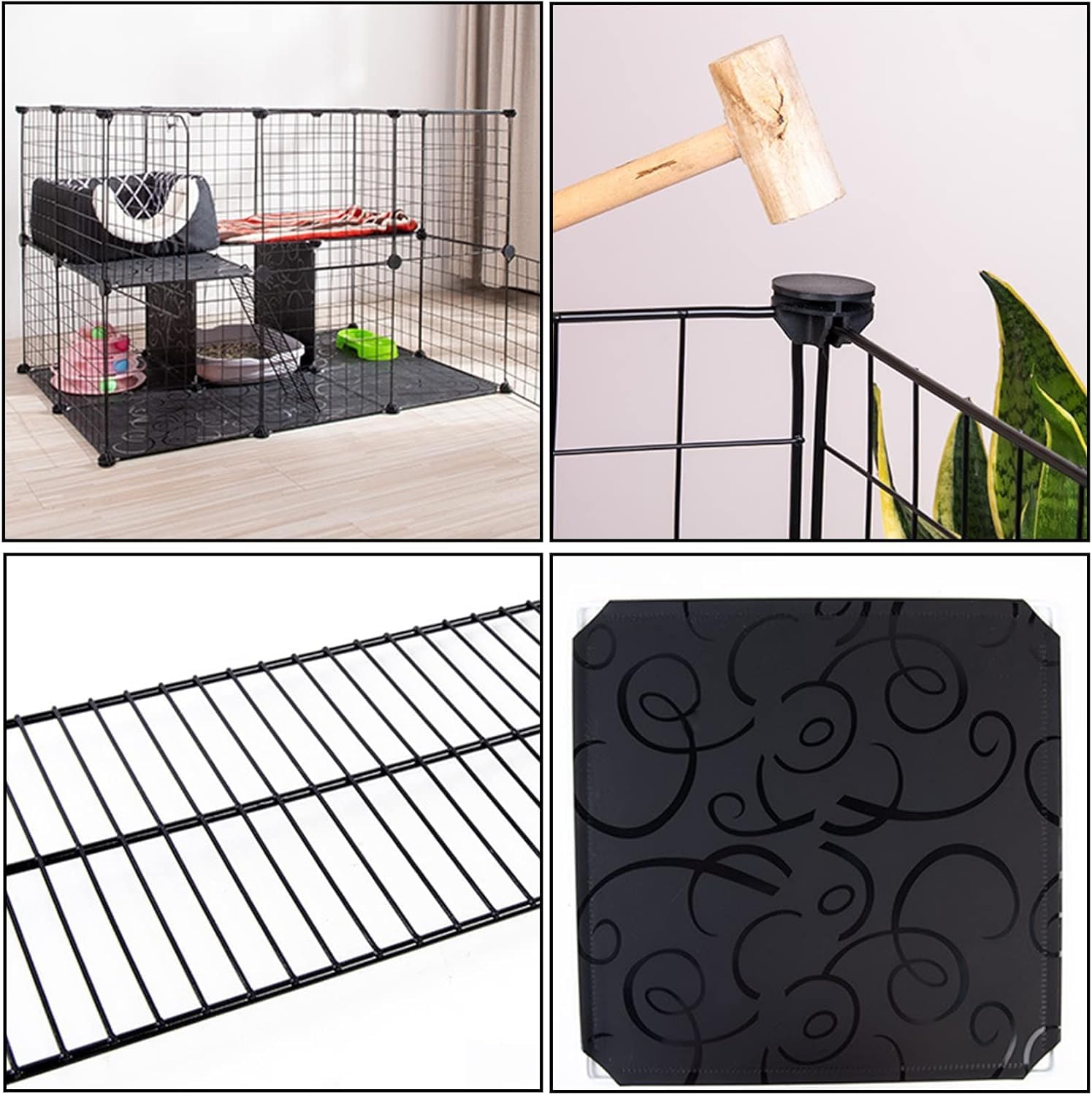 Gabbia for Animali Domestici: Grande, espandibile e in Metallo(111 * 75 * 109cm)