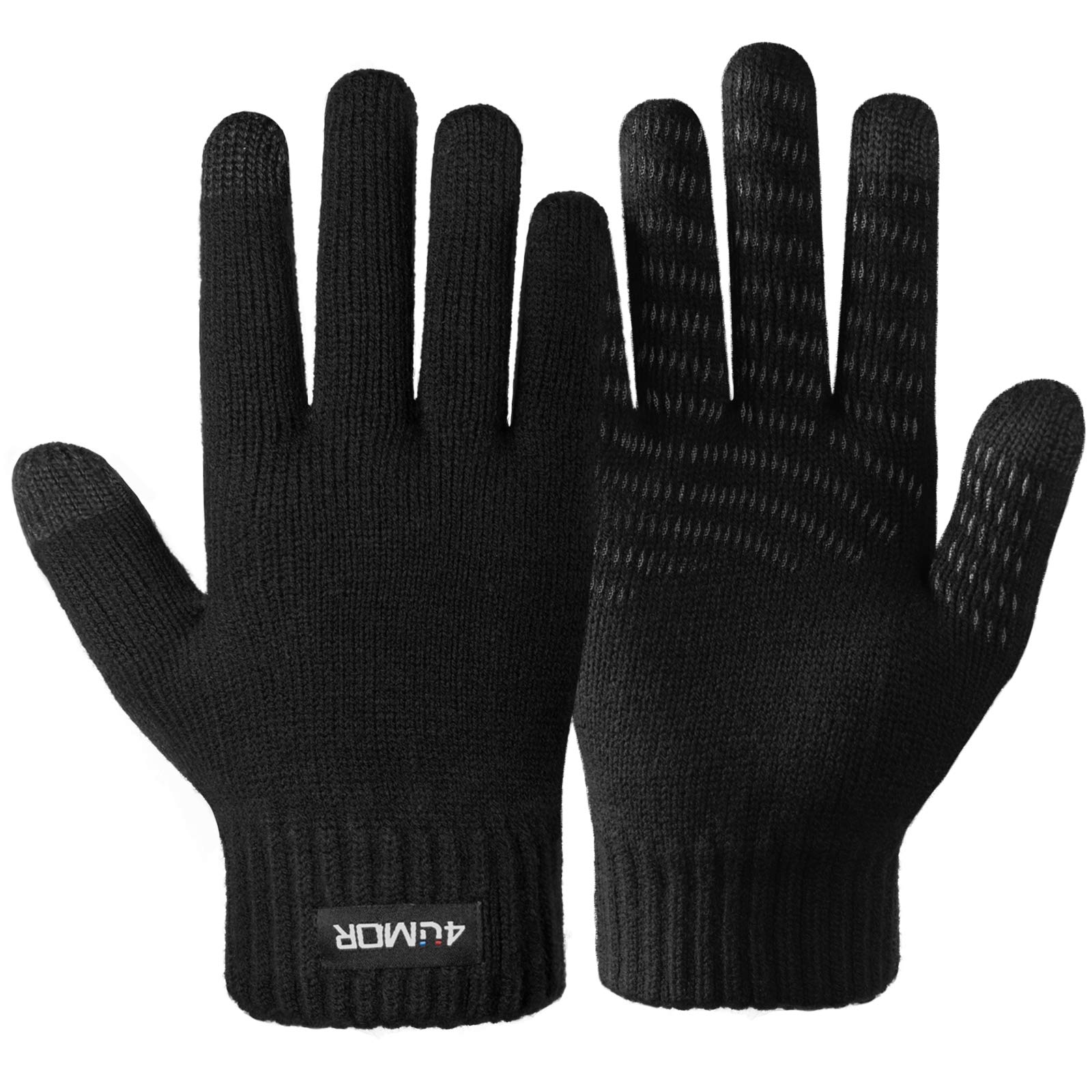 4UMOR Winterhandschuhe Touchscreen Handschuhe Strick Fingerhandschuhe Sport Warm und Winddicht Handschuhe für Skifahren Radfahren bestehen aus 15% Wolle und 85% Acryl Geeinget für Damen und Herren