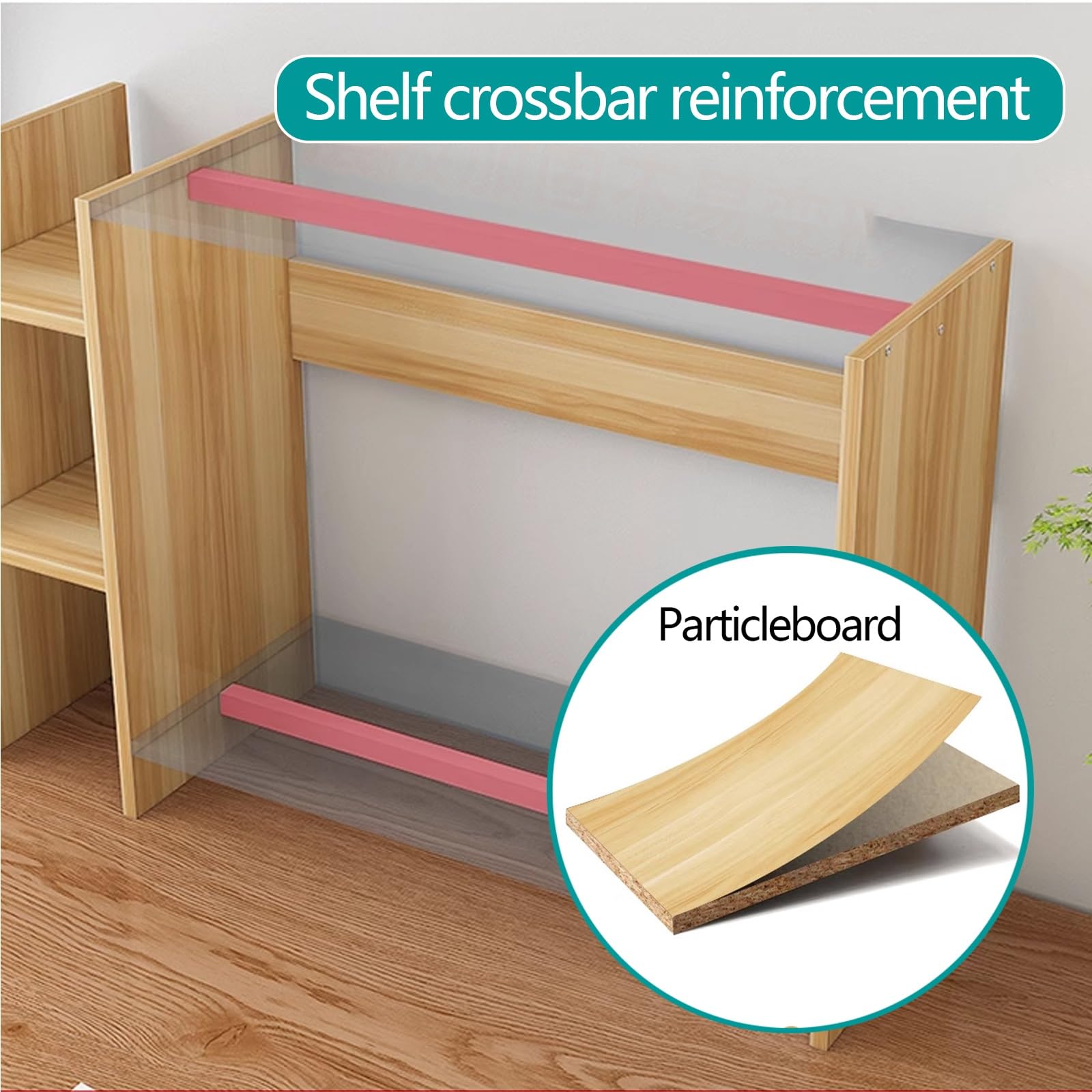 Scaffale da Scrivania Salvaspazio Piccolo Scomparti Aperti Libreria da Scrivania in Legno Può Ospitare un Monitor da 32 Pollici per Ufficio Casa Dormitorio Scaffale Scrivania(Natural,89 * 30 * 64cm)