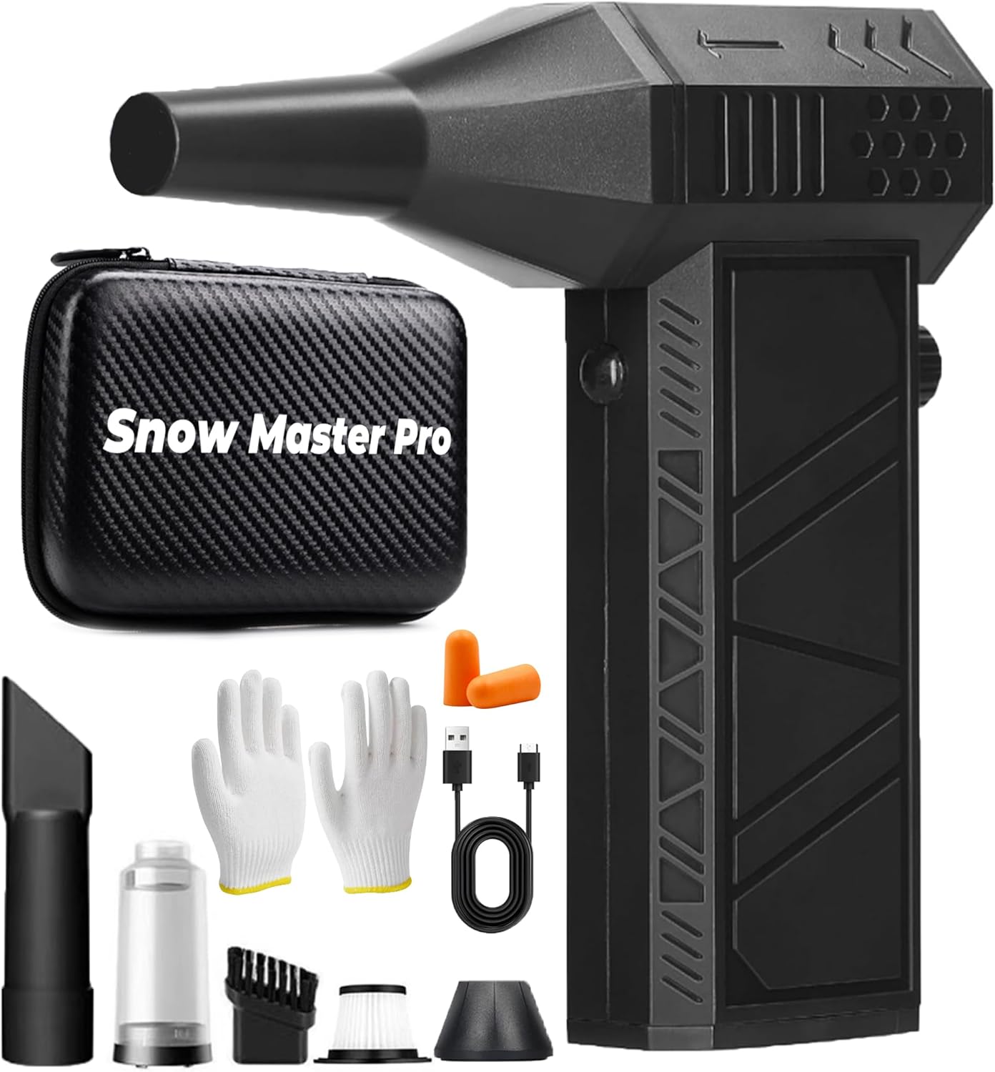 LED Turbo Blower for Snow - 200 Mph 130,000 RPM Mini Turbo Snow Blower with 4 Speeds, 50 Min Runtime, Fast Snow Removal on Cars, Driveways, Patios (Blower only)