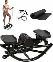 Rocking Stepper with Resistance Bands, Stepper Exercise Machine | Stepper for Exercise at Home, Mini Stair Stepper with Digital Counter, Low Impact Cardio for Legs Glutes Core Home Workout