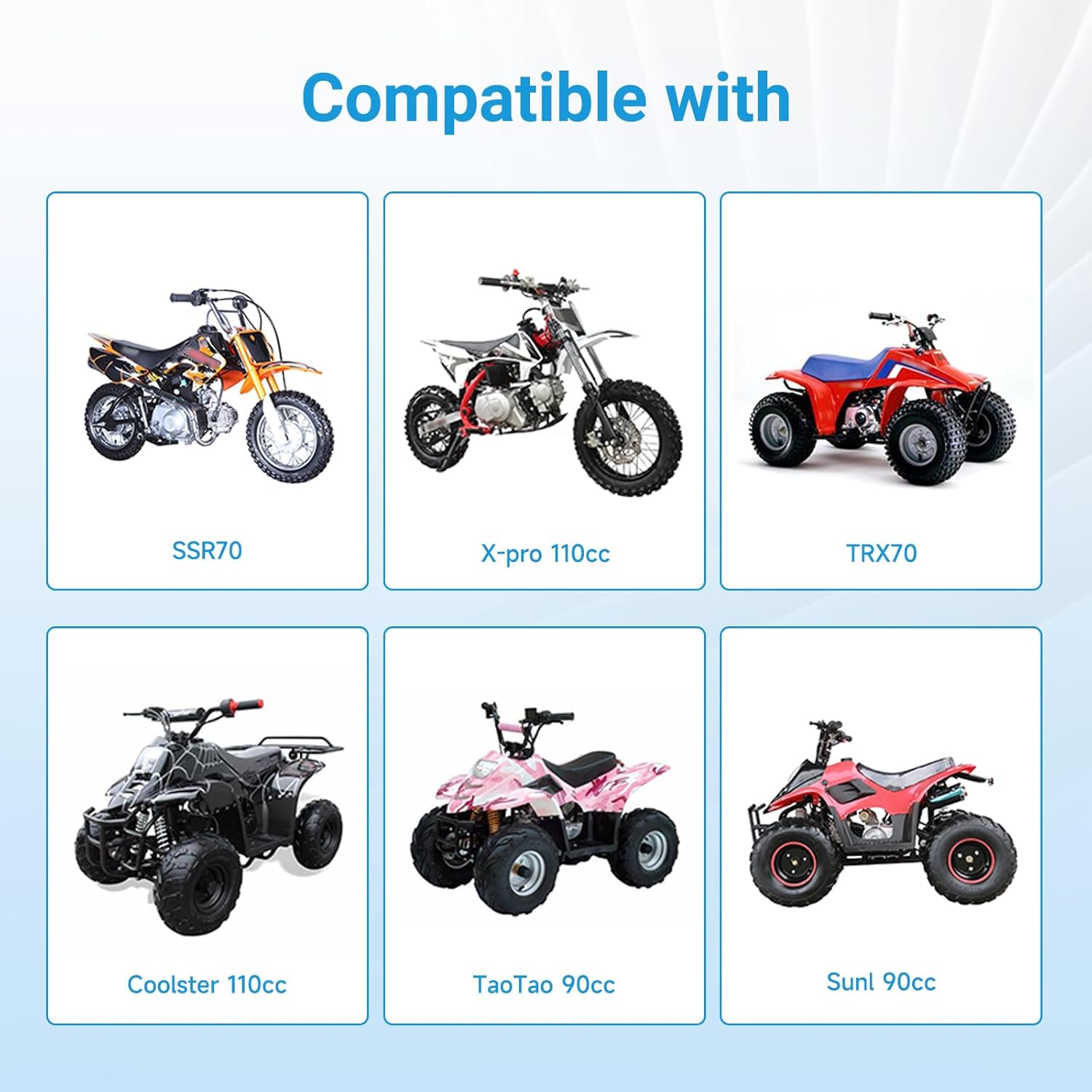 EOPOAYI Pit Bike Wiring Harness Electric Start Compatible with 50cc 70cc 90cc 110cc 125cc 4-Stroke Engine TaoTao SSR 70 X-Pro Dirt Bikes ATV Quad 4 Wheelers Parts with Voltage Regulator Ignition Coil