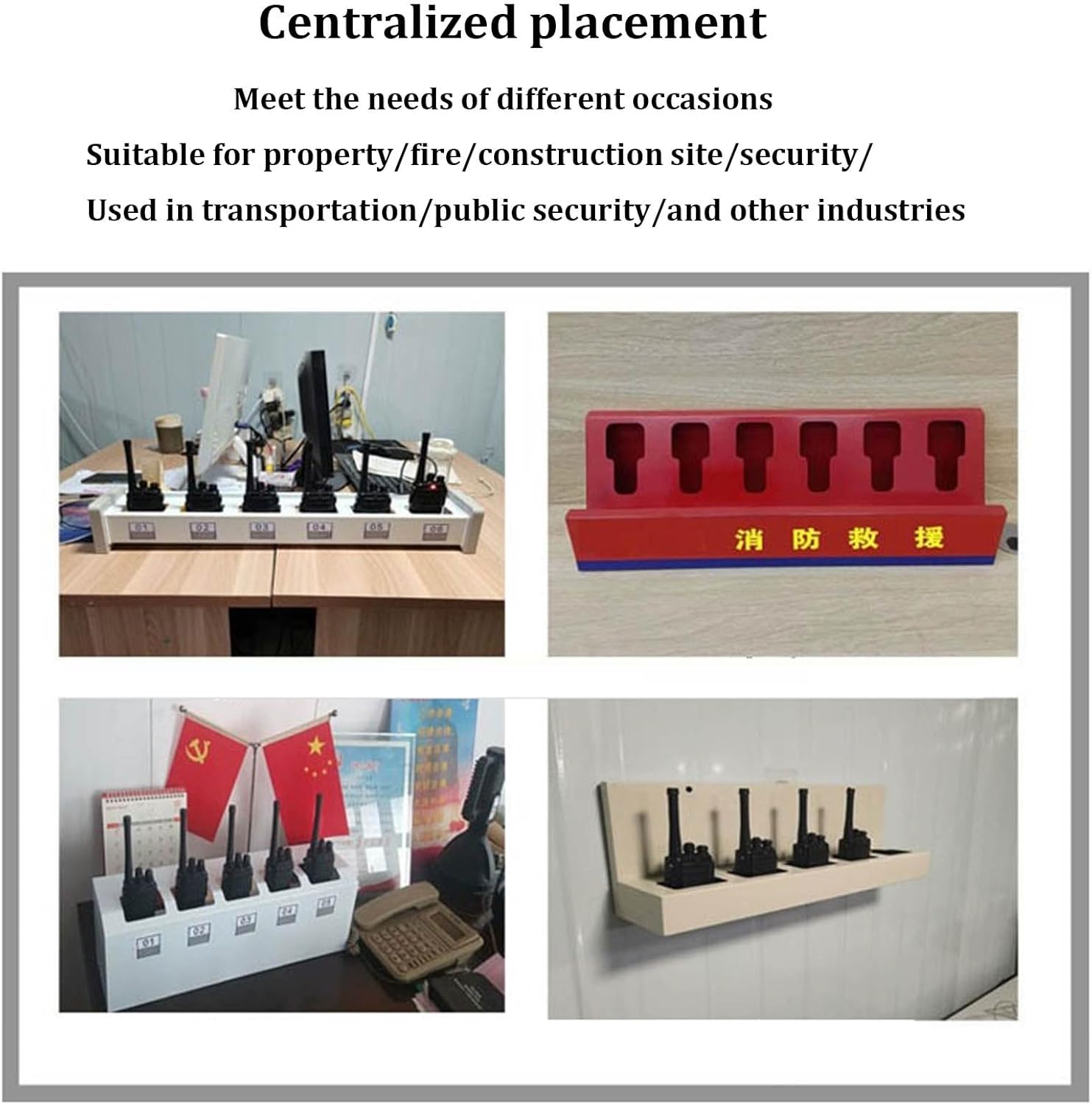 Wall Mounted Walkie Talkie Holder Universal Radio Case, Firefighter Two Way Radio Holder Walkie-talkie Storage Box,desktop Walkie Talkies Organizer, Radio Microphone Hanger,for Police Firefighter