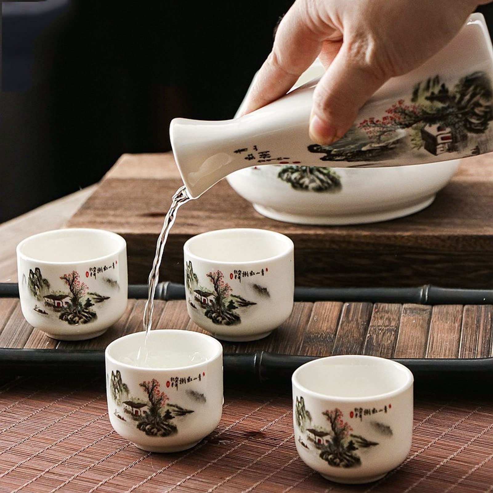 ODYO Tasse à saké Traditionnelle, Verres à vin en céramique, Service à saké en céramique, vin Chaud en Hiver et vin de Glace en été