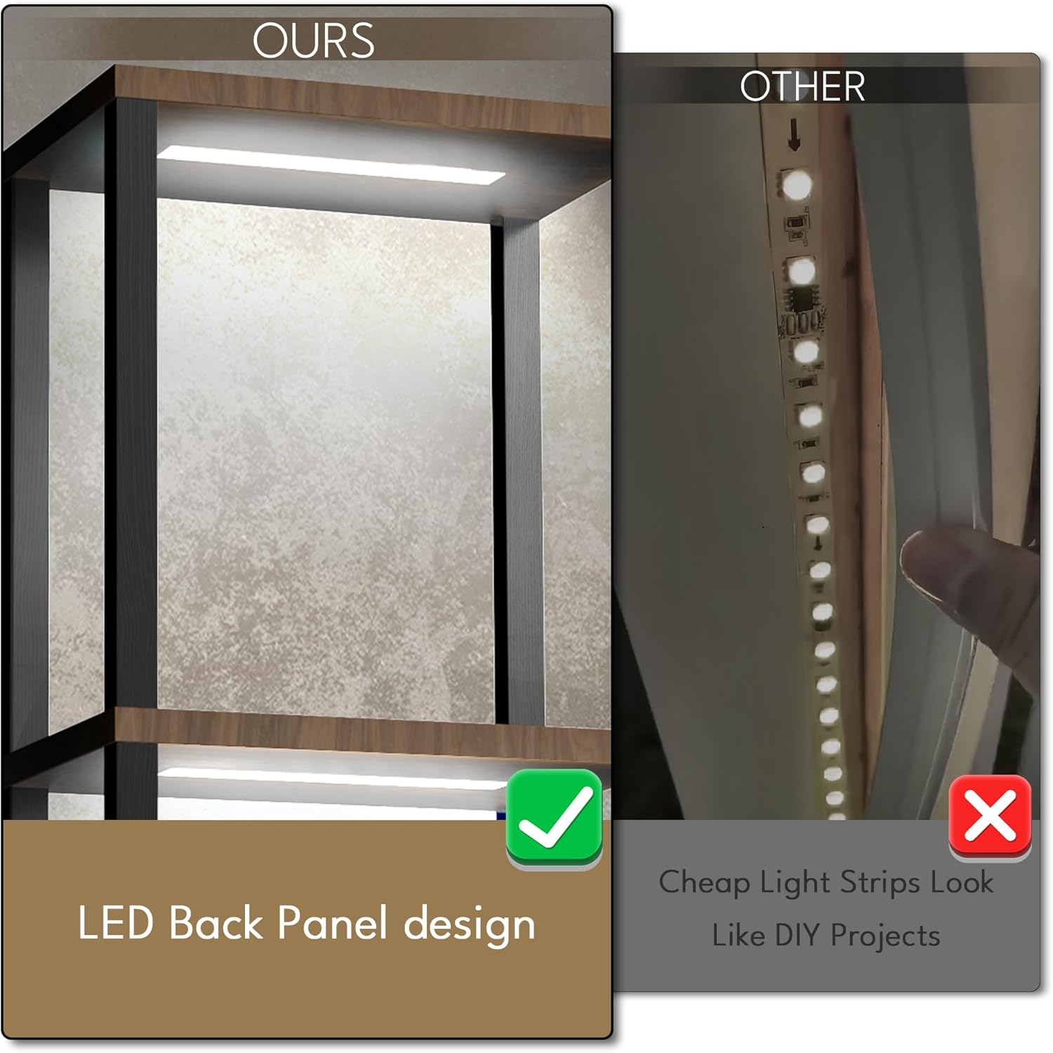 5-Tier Display Shelf with Dimmable Lights, LED Bookshelf for Bedroom, 3 Color Temperature and Brightness Adjustable, 65'' Curio Cabinet Shelf Display Bookcase Floor Lamp with Shelves for Living Room