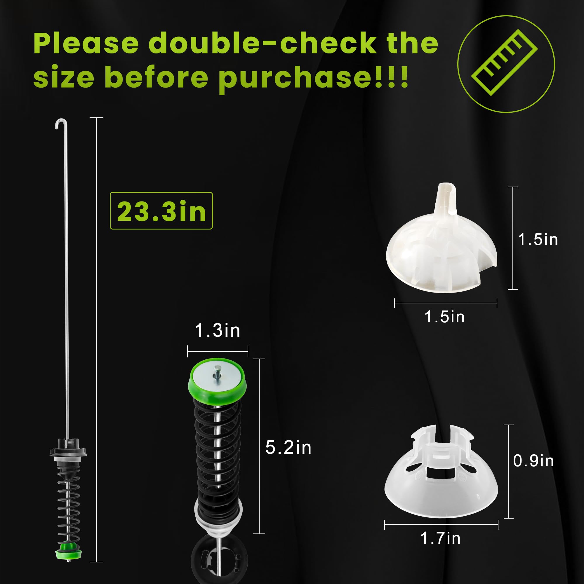 Kit Sospensione Lavatrice 4 Pezzi Per Whirlpool Maytag Kenmore Sears - W11033601 - Foto 3