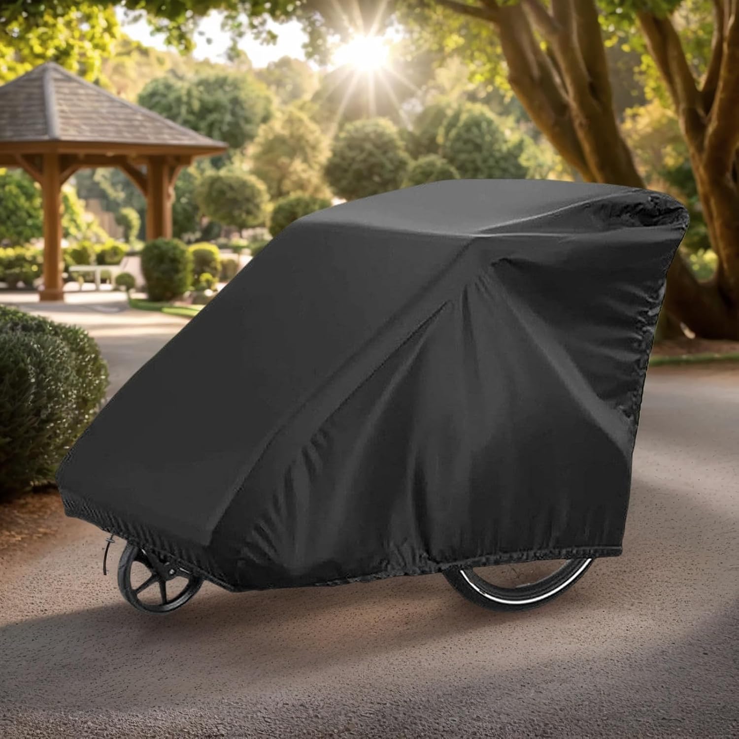 Outdoor Bike Cover Waterproof Windproof UV-Resistant Adjustable | Snowproof Trailer Protector for Mountain, Dirt, Motorcycle, Trailer, Tricycle, Outdoor, Travel, Camping, Commuting, Garage