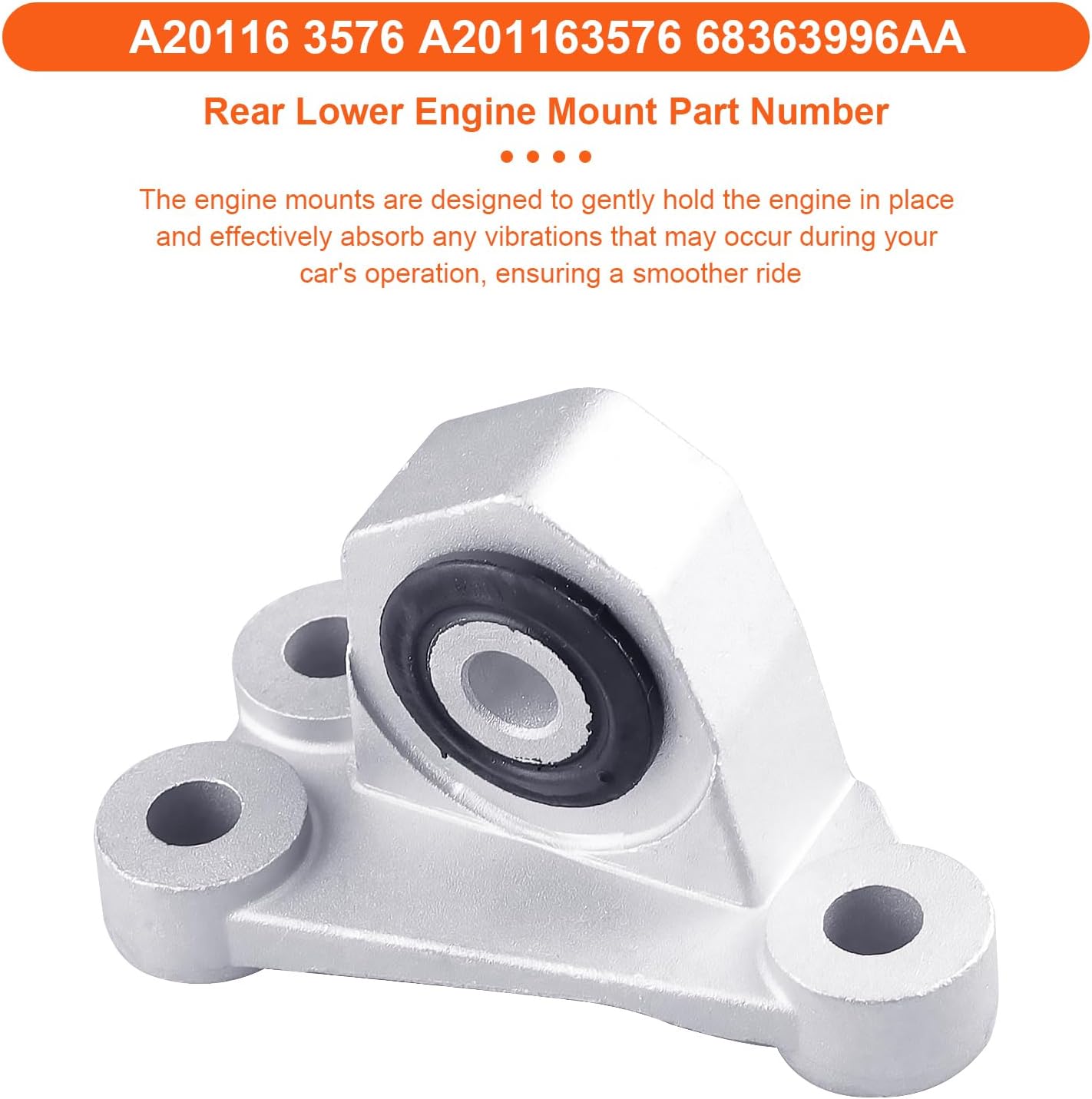 Engine Motor Mount Compatible with 2016-2017 Fiat 500X 2.4L L4 SOHC,2015-2017 Jeep Renegade 2.4L L4, Replacement for A20116 A5862 A5898 A3477.