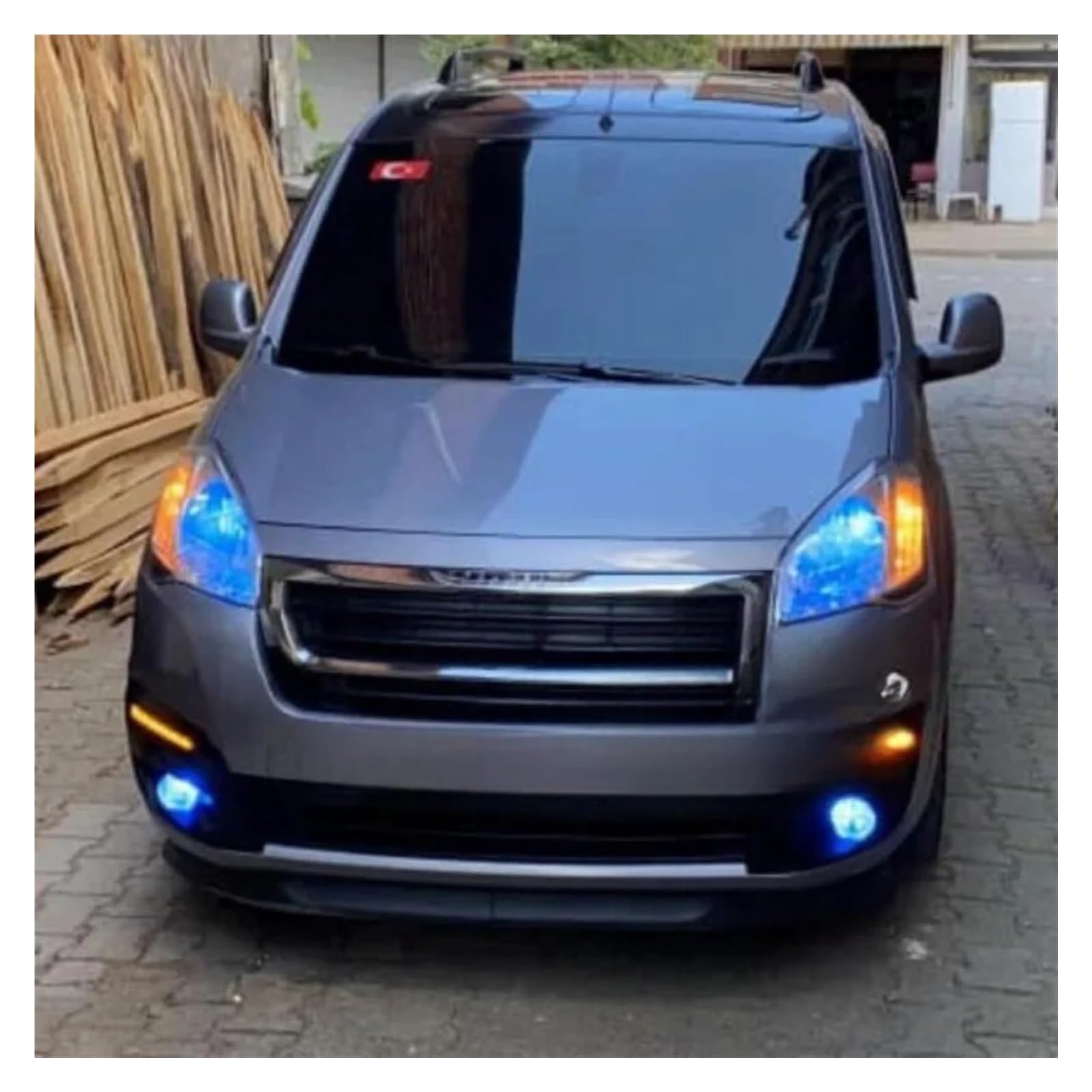 Auto Sottoparaurti Labbro Per Peugeot Per Partner Per Tepee 2 Pezzi Spoiler Carrozzeria Splitter Diffusore ABS Plastica Ricambio Professionale Tuning Paraurti Anteriore Auto