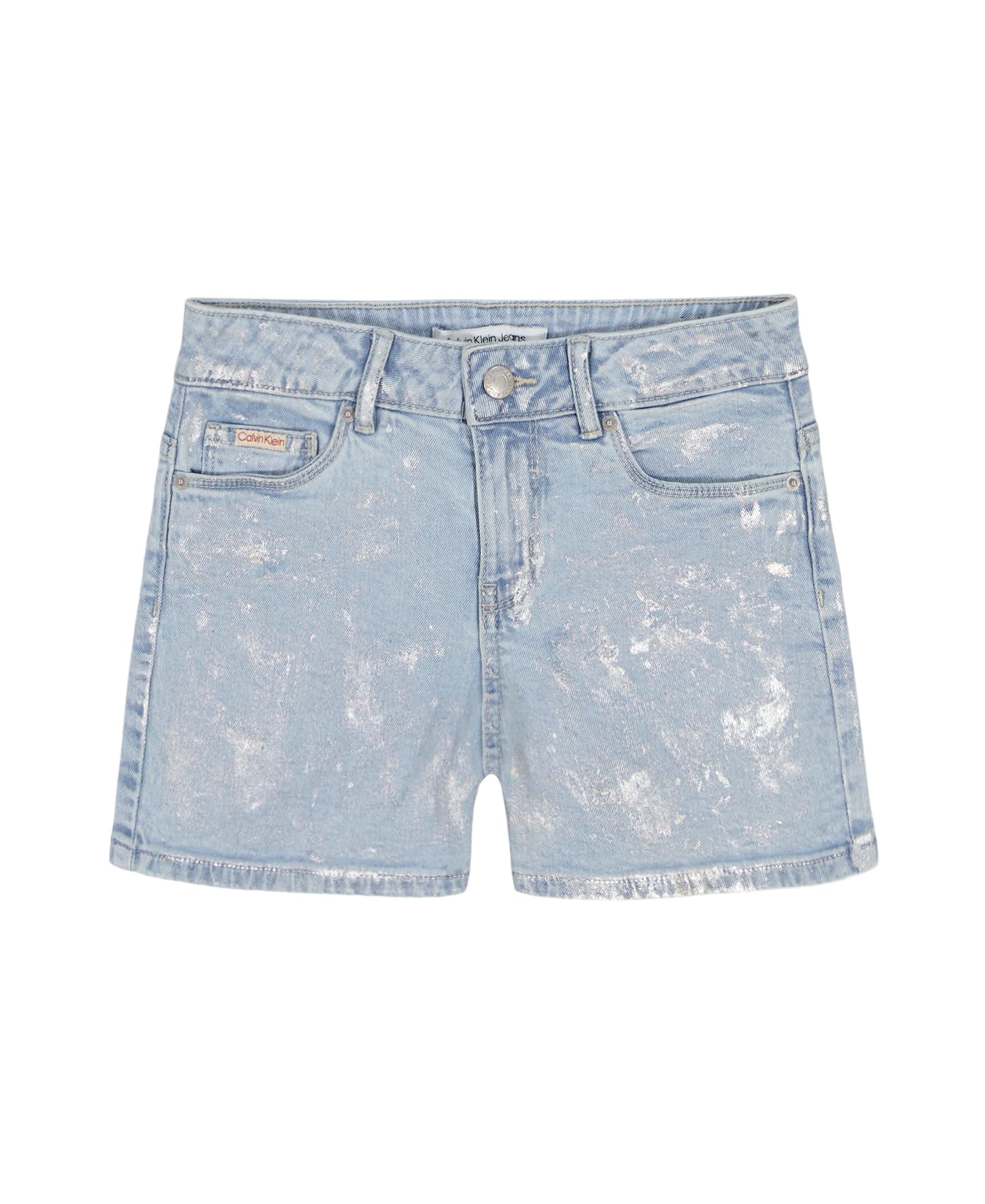 Calvin Klein Pantalones cortos de mezclilla elásticos para niña