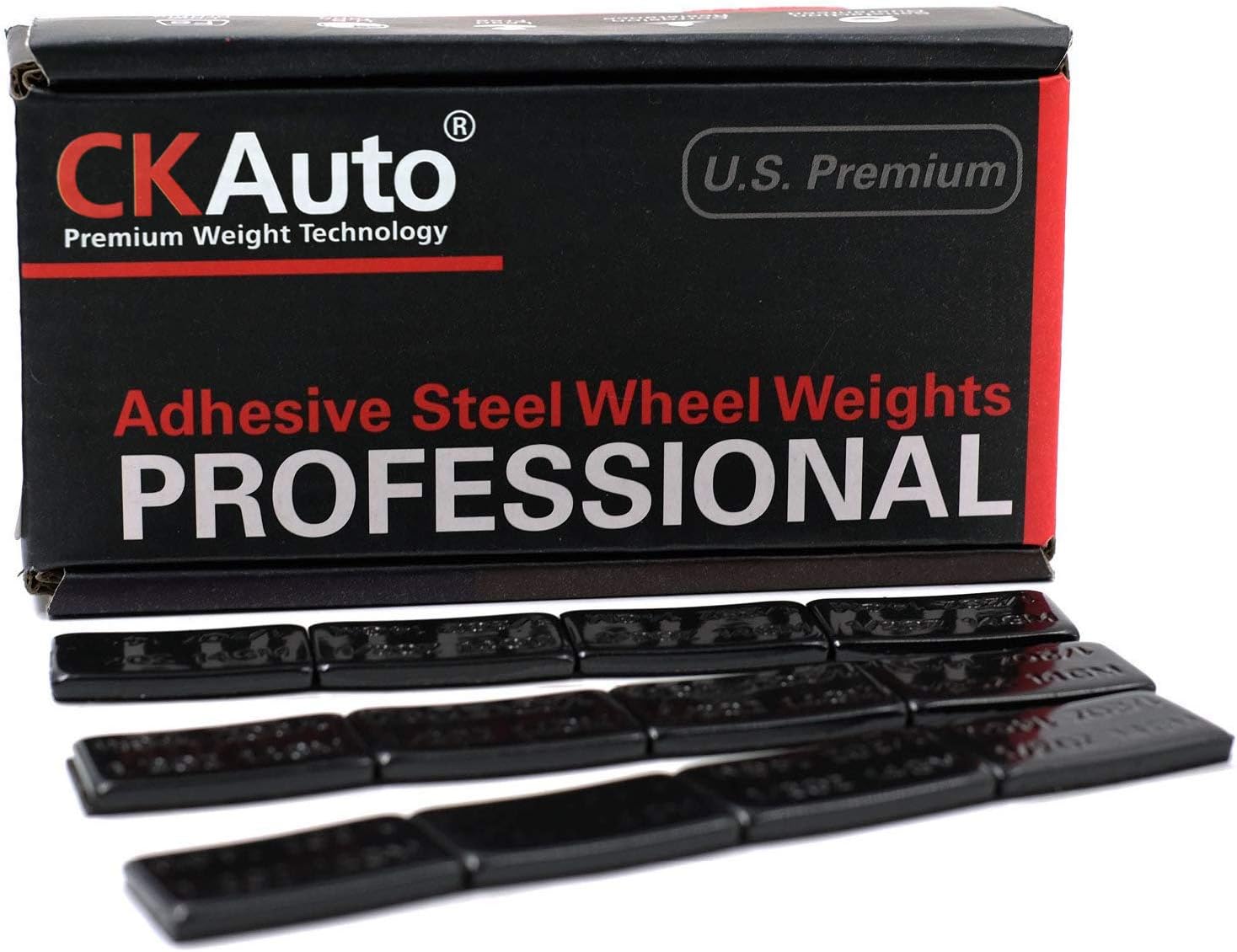1/2oz, 0.5oz, Ultra Slim Low Profile, Black Adhesive Stick on Wheel Weights, 60 oz/Box, US Quality, (120pcs)