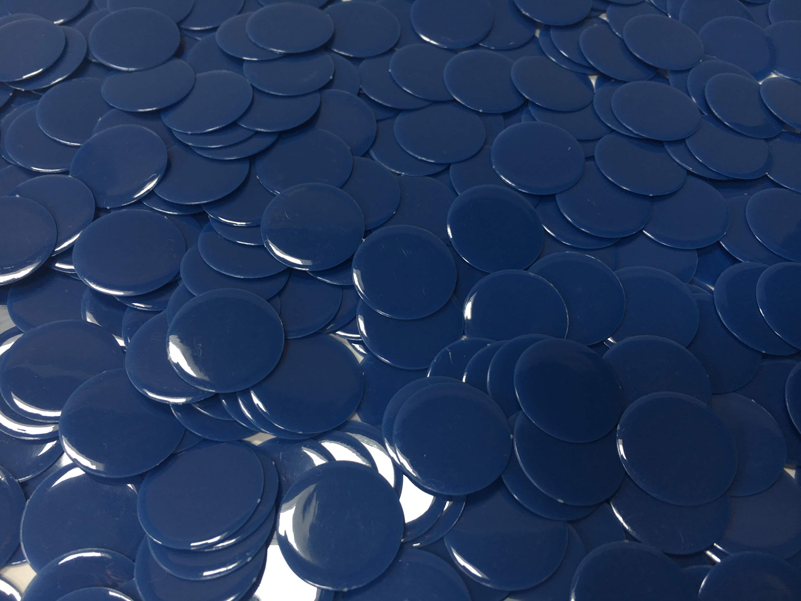 3/4 Inch Counting Bingo Chips in 12 Transparent and 6 Solid Colors Bag of 1,000 pcs by Mr. Chips, Inc (Solid Blue)