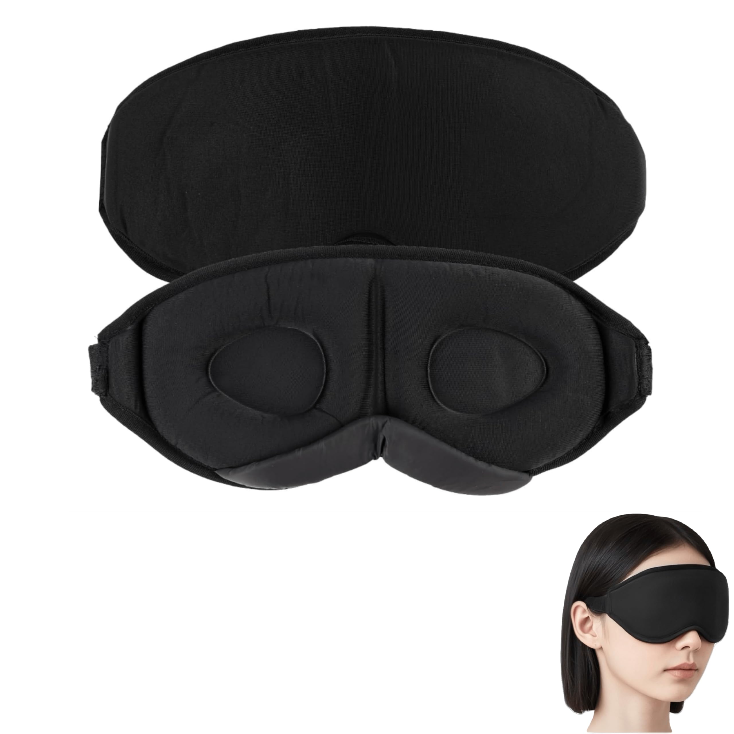 Sleep Mask for Women and Men - 2024 3D Weighted Eye Mask with 120g Nano Glass Beads, Light...