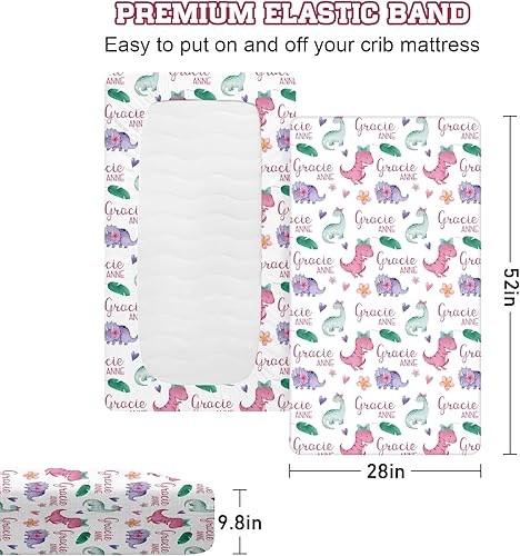 Miniatura 3 de Manta de doble capa para bebé con nombre personalizado, estampado de dinosaurio rosa, manta de ropa de cama personalizada para Halloween, para