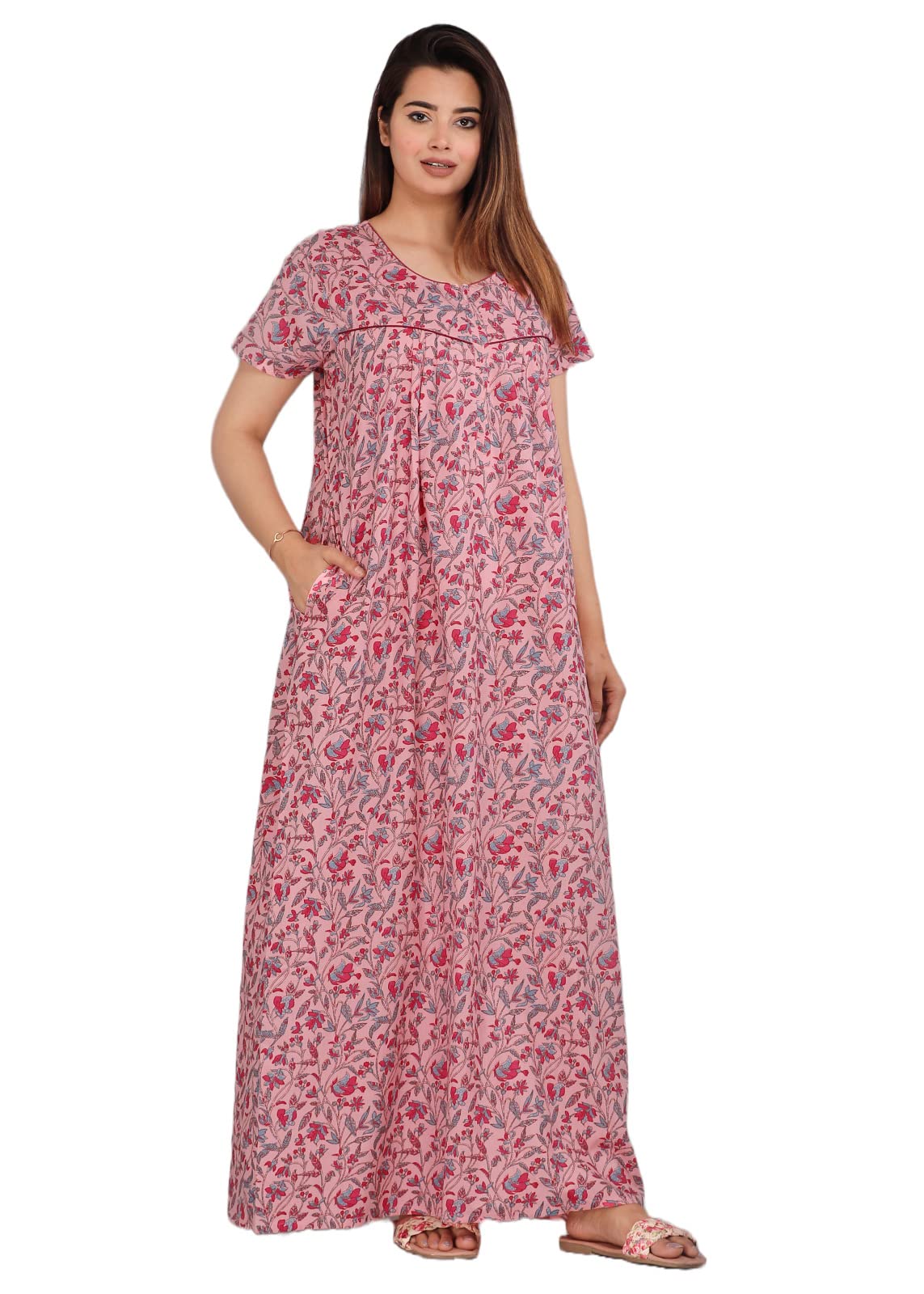 Women's Printed 100% Cotton Night Gown