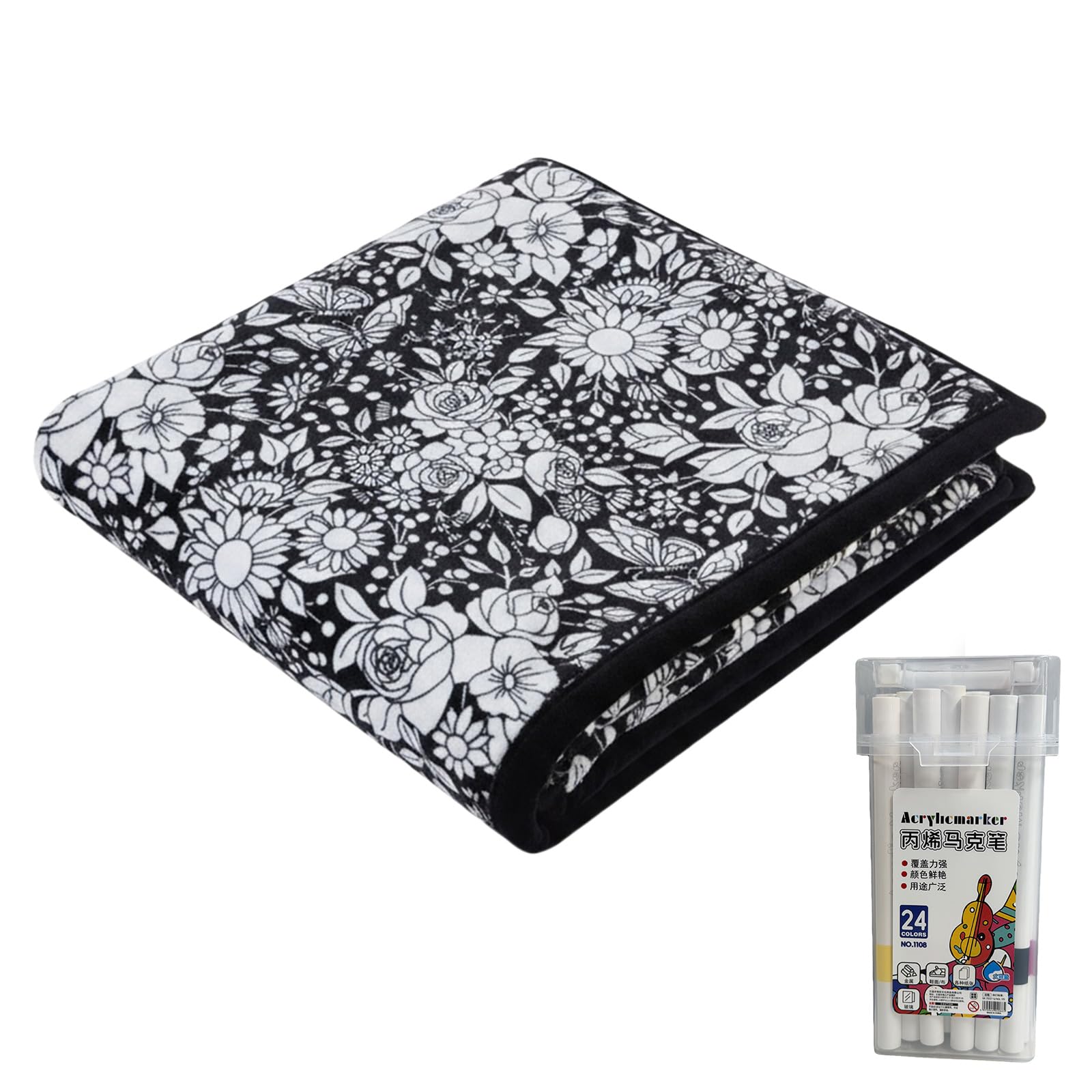 Color Your Own Blanket Washable Fuzzy Velvet Creative Art Project with Markers Painting Blanket for Holiday Arts Crafts Activity Party