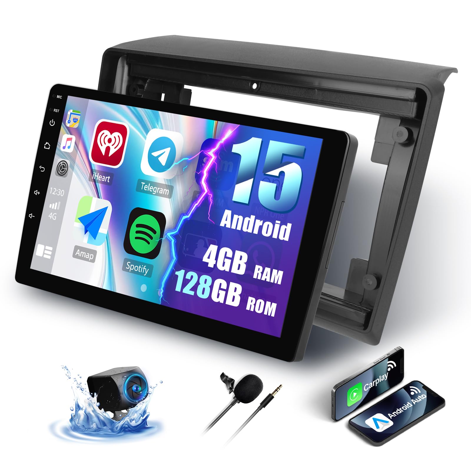 SIXWIN 4+128G Android 15 Radio Coche para Fiat DUCATO 2010/Citroen Jumper/Peugeot Boxer con CarPlay&Android Auto,9 Pulgadas Pantalla Táctil con Bluetooth/WiFi/GPS/FM/RDS/USB+AHD Cámara