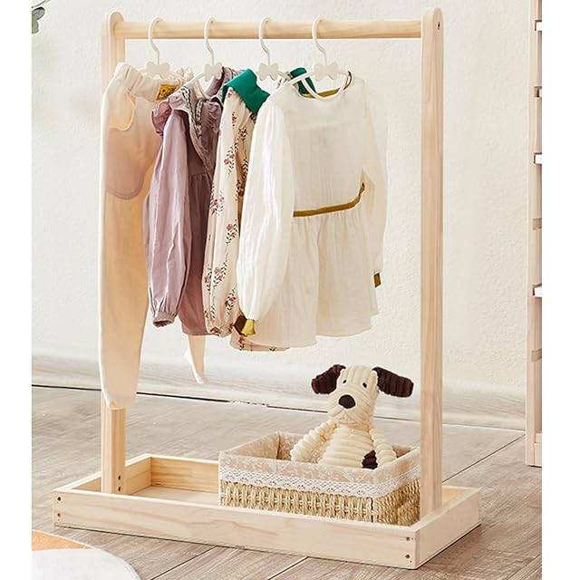 Rack De Prenda De Perros - Armario De Mascota De Madera Con Ruedas