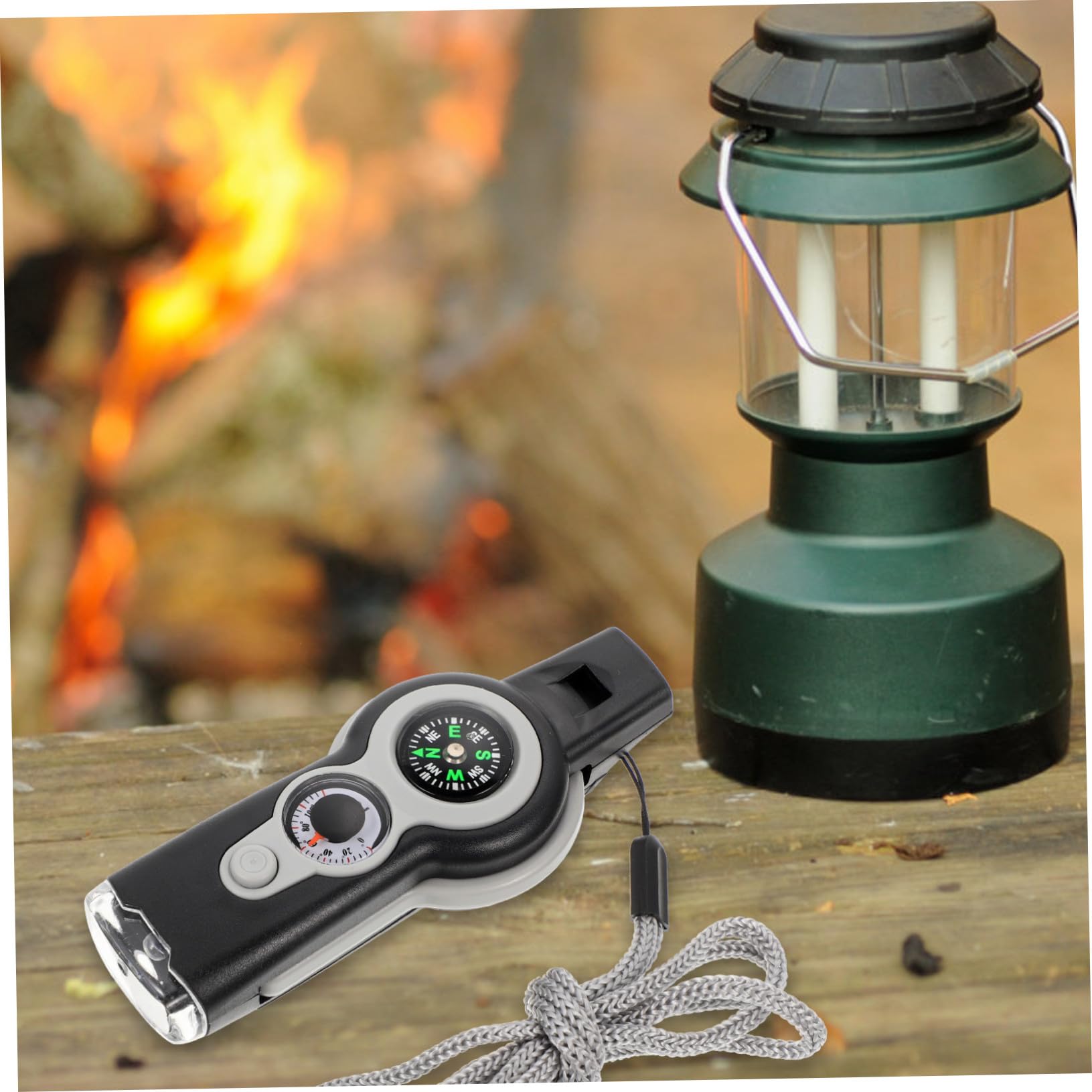 BESPORTBLE Silbato Multifuncional Whistle termometro Alzas Thermometer termómetros Silbato de termómetro al Aire Libre Suministros al Aire Libre Silbato de la brújula Silbar AbS