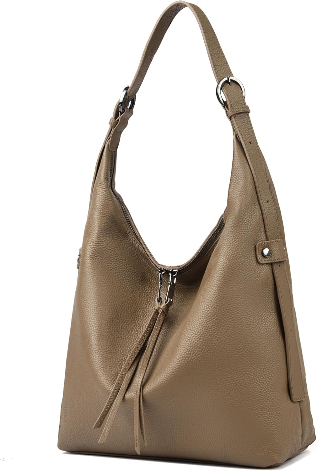 Genuine Leather Hobo Bags for Women – Soft Pebbled Leather Crossbody Shoulder Purse, Medium Slouchy Tote Handbag