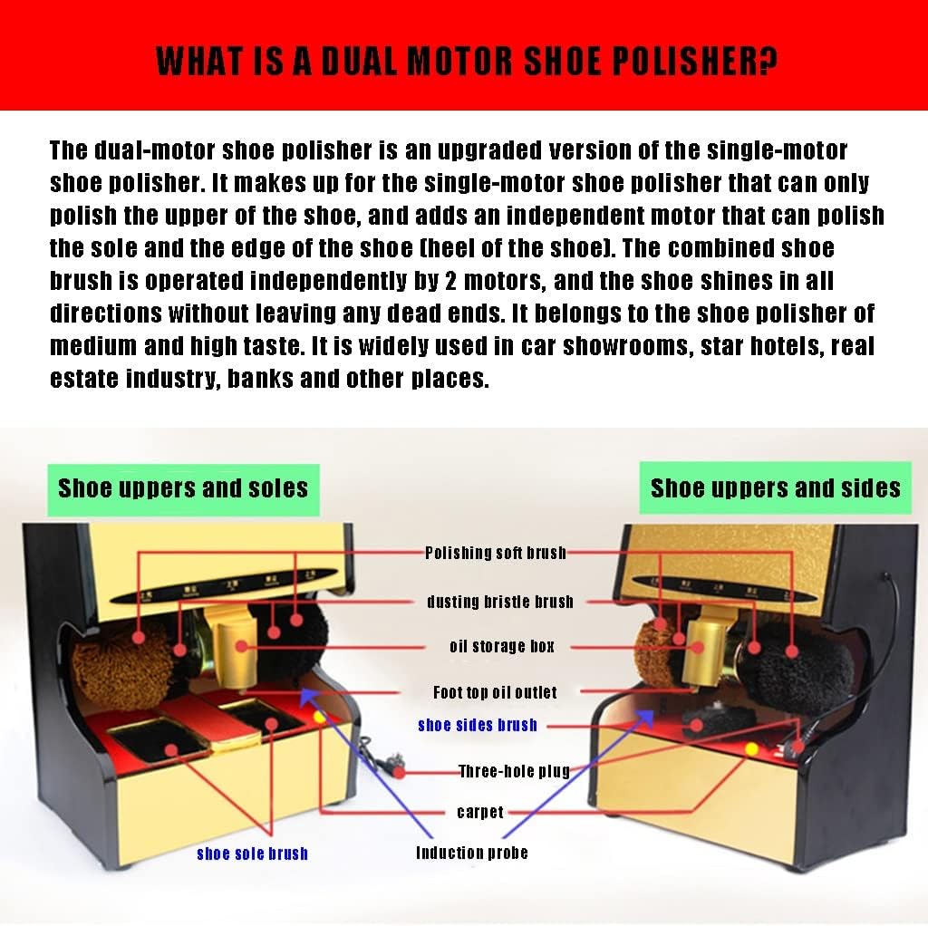 Multifunctional Vertical Fully Automatic Shoe Shiner, Electric Shoe Shiner with Two Motors, Hotel, Bank Electricity (Style 7) (Style 4)