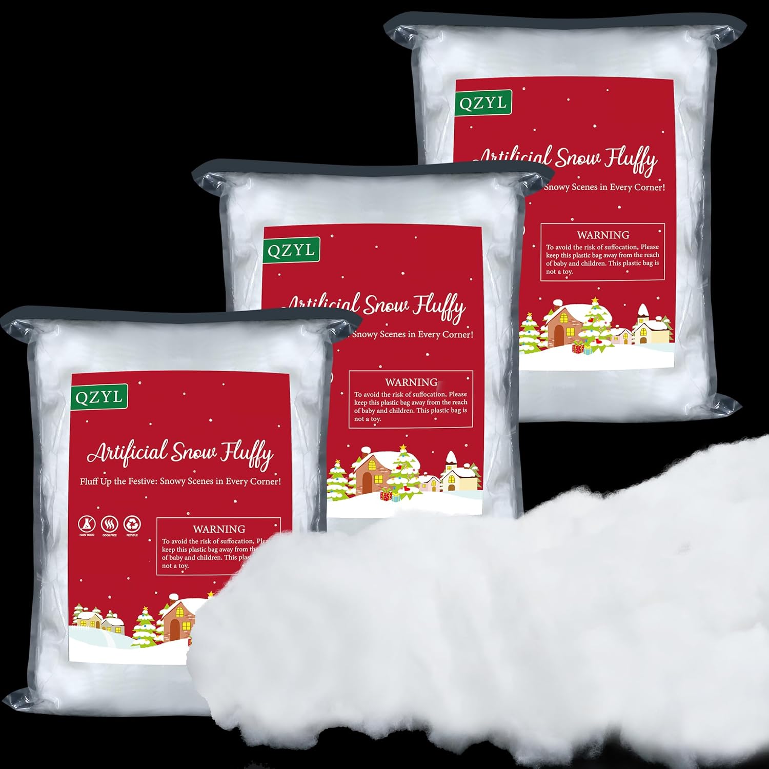 QZYL 3LB Christmas Fake Snow Decor Artificial Snow Fake White Snow for Christmas Tree Covering Home and Party Decorations