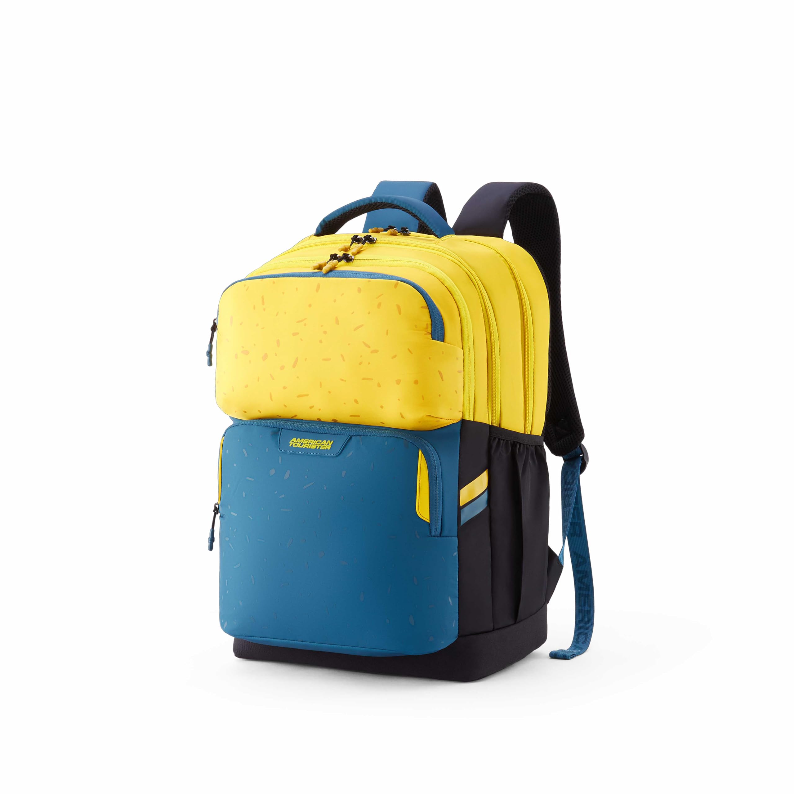 american tourister Banger | 36 Ltrs | 3 Compartments | Bottle Pocket | Ergonomic Padded Back Panel & Shoulder Straps | School Backpack for Boys & Girls | Mustard/Deep Green-picture-22