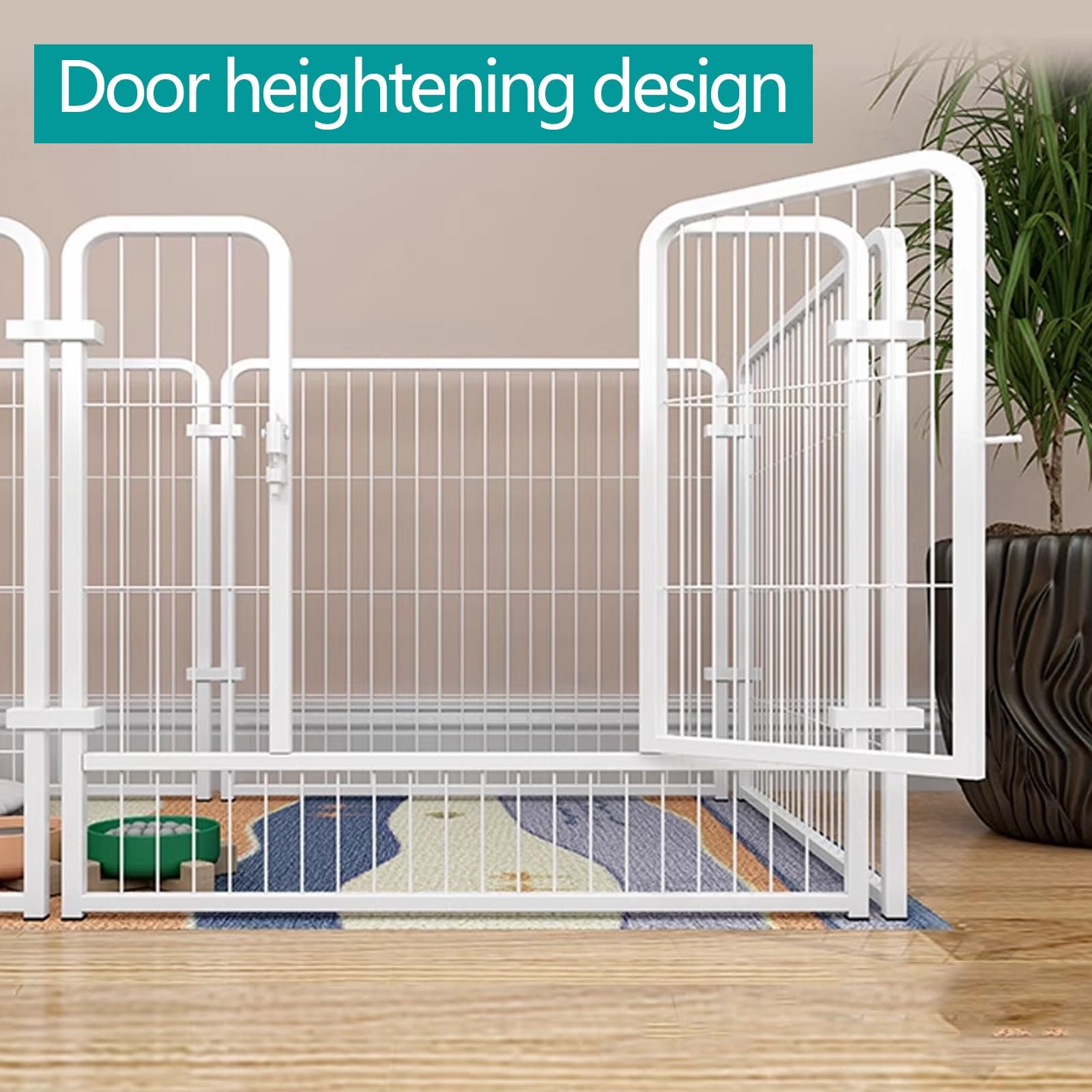 Recinto Portatile per Cani Campeggio Recinzione Giardino Esterno Metallo Moderno Facile da Montare Recinto per Gatti da Interno Facile da Pulire(White,200x100x120cm)