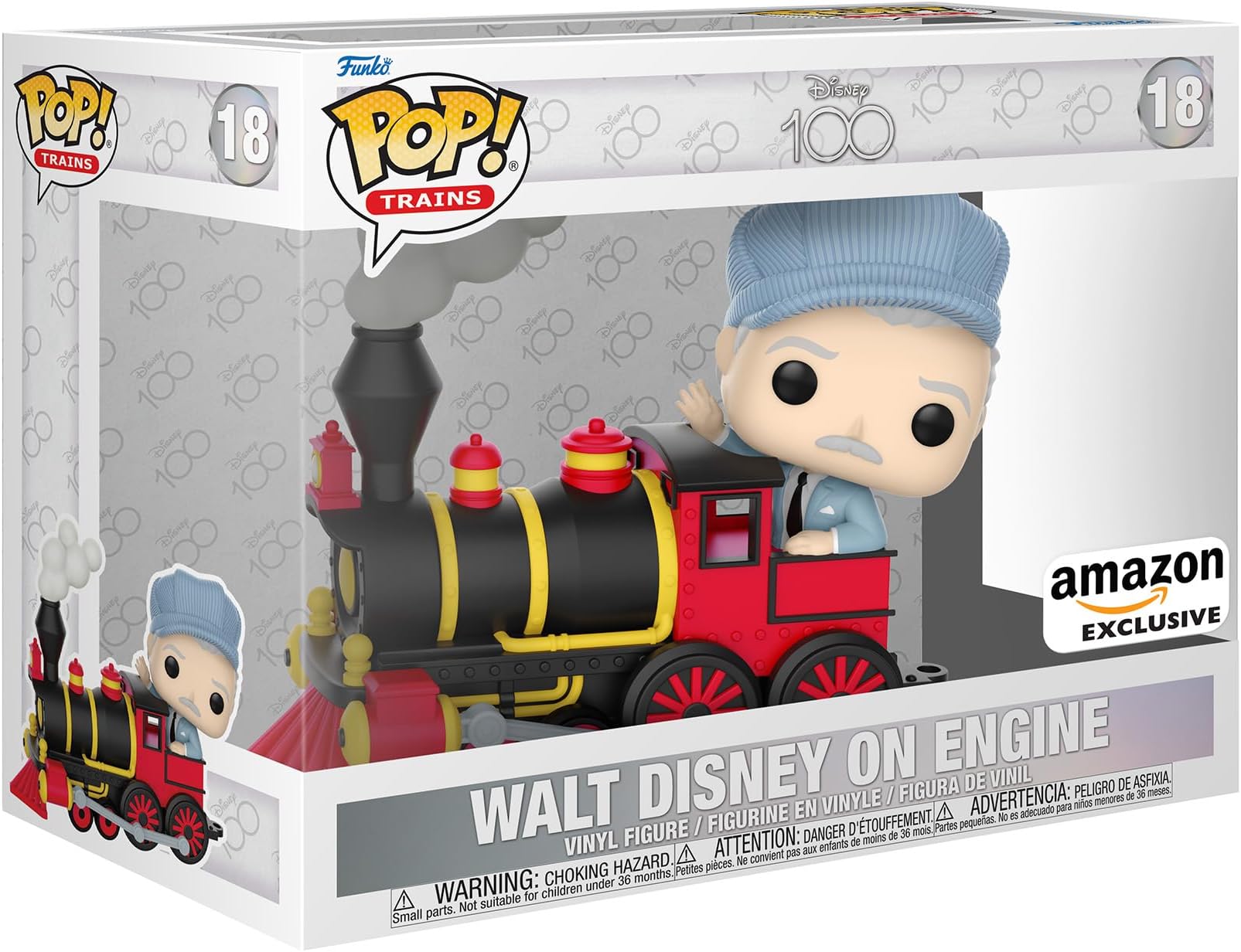 Funko Pop! Trains: Disney 100 - Walt Disney on Engine - Amazon Exclusive - Collectable Vinyl Figure - Gift Idea - Official Merchandise - Toys for Kids & Adults - Movies Fans