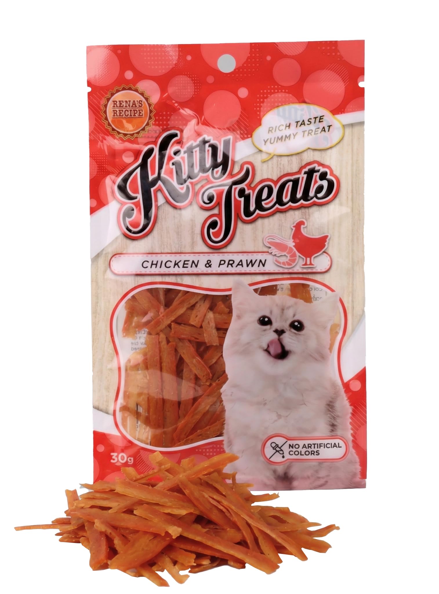Cataholic Chicken & Prawn Cat Treats Pack of 3 (30g Each) | High Protein Soft Chewy Snacks for Cats & Kittens | Tasty Training Rewards for All Breeds