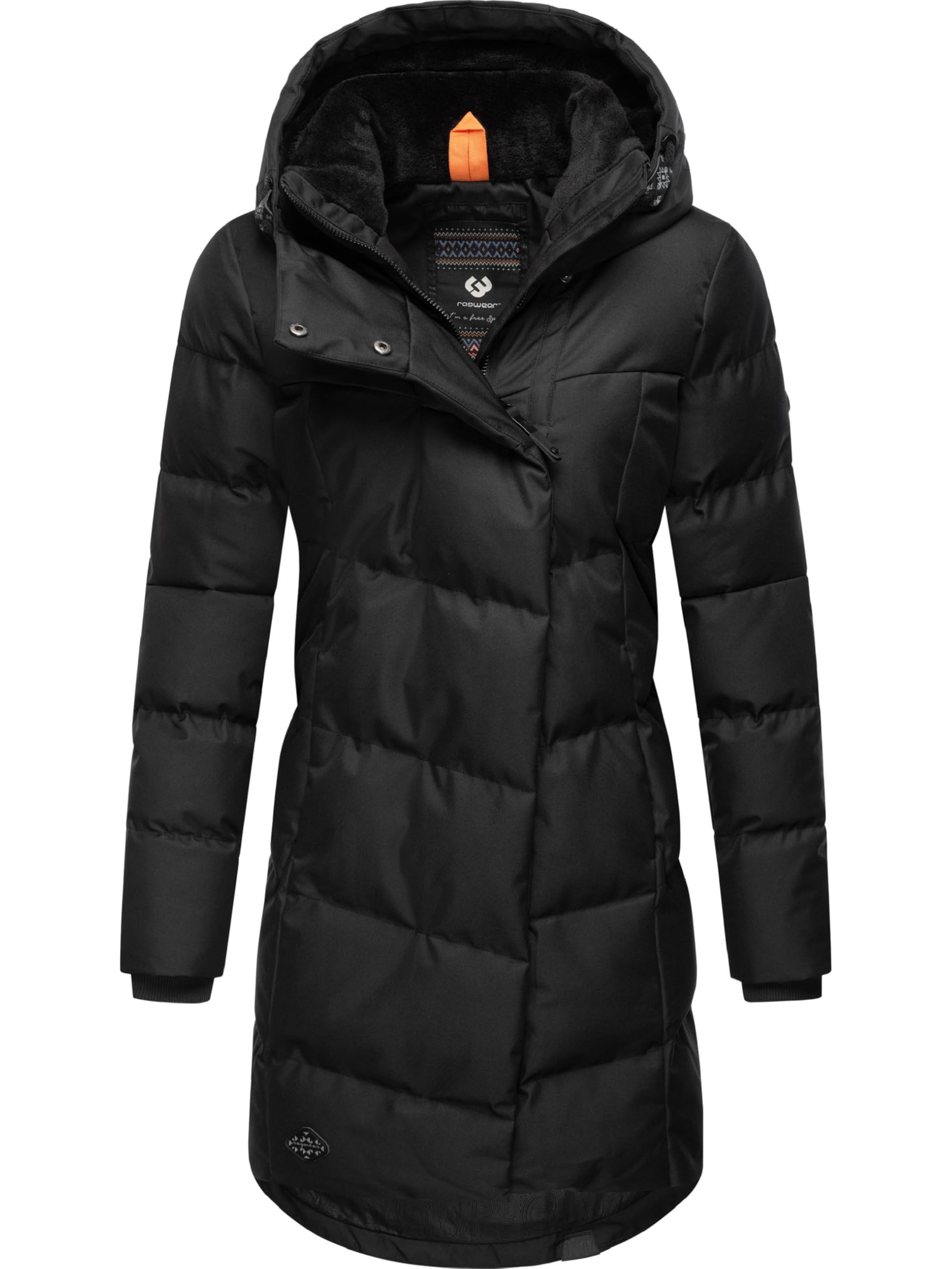 Ragwear Women's Black24 Pavla Intl Waterproof Winter Coat, Warm Quilted Coat, Long, With Hood, Xs-6Xl, S