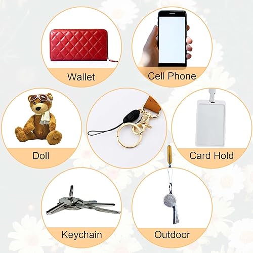 Miniatura 3 de Cordón para el cuello, cordón de margarita de moda, correa duradera para el cuello con llavero y cierre para credencial de identificación,