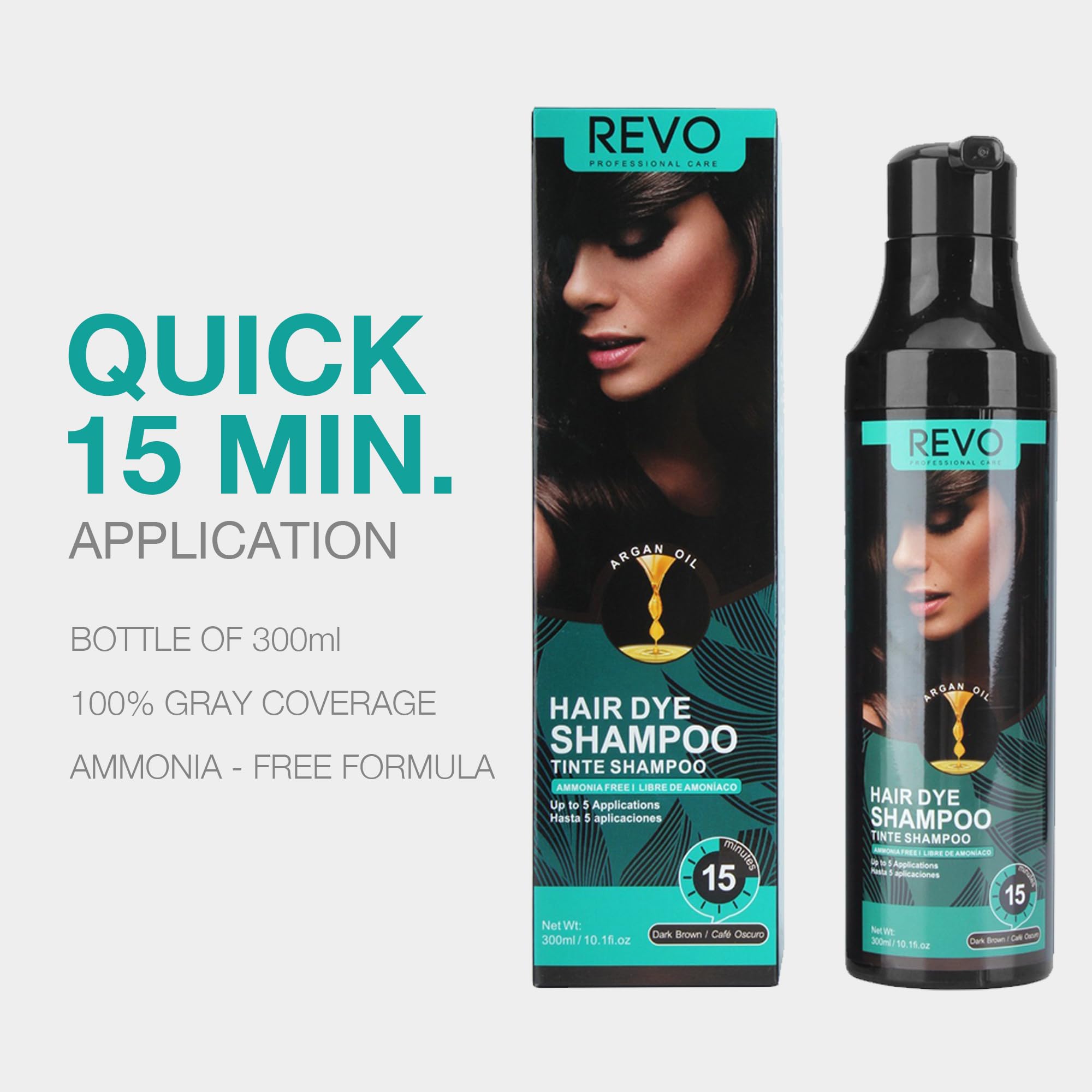 Amazon.com : REVO Professional Care Hair Dye Shampoo 3-in-1 for