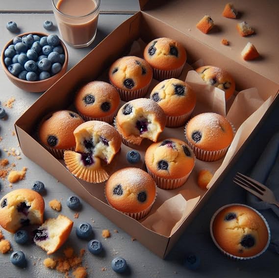 Muffins Bakery Fresh | Two Bite Blueberry Mini Muffins Bulk | 2 oz, 12 ct |
