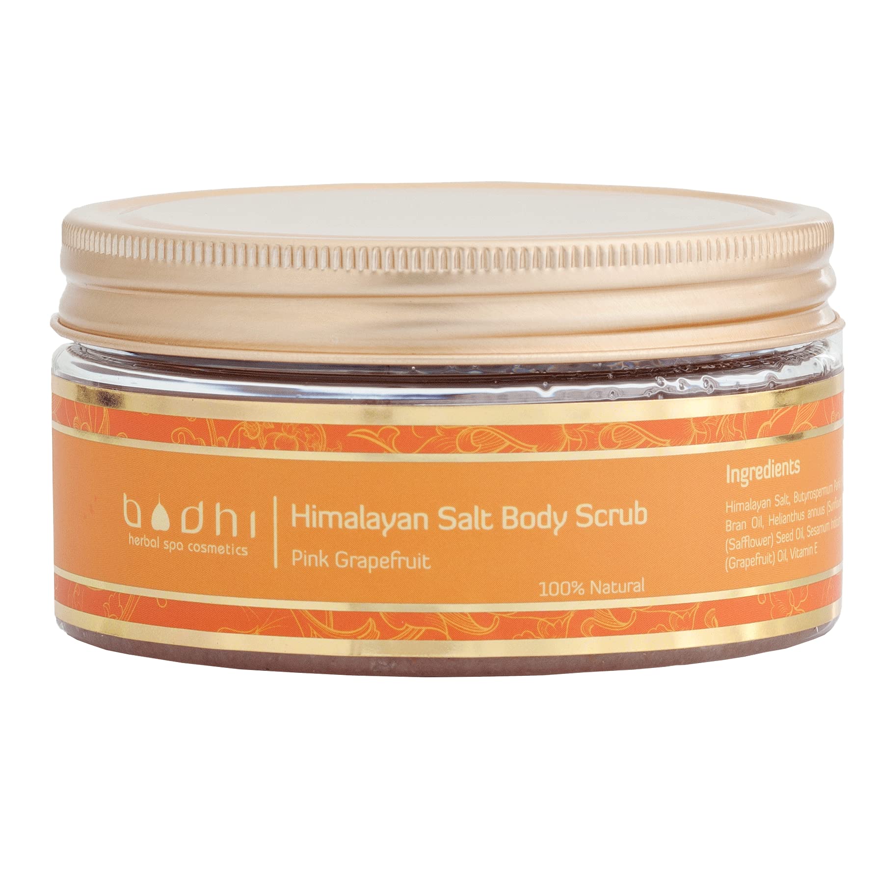 BODHI® Peeling do ciała sól himalajska i grejpfrut / 250 ml, ekologiczny i wegański, 98% naturalny