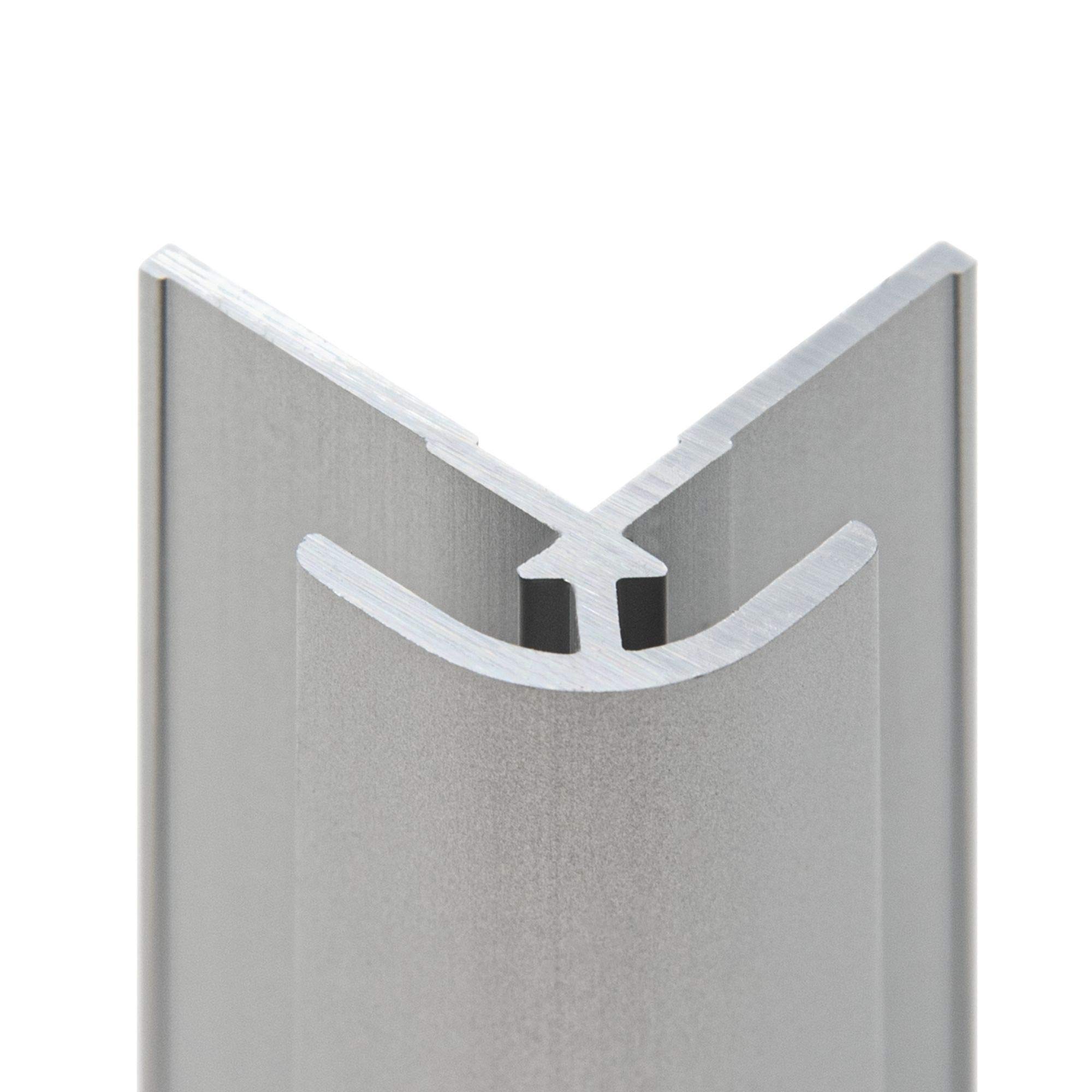 Schulte DecoDesign Profil Eckverbinder auf Ecke, 210 cm, Alu-Natur, Verbindungsprofil für Duschrückwände und Wandverkleidung bis 3 mm, D1901221 01