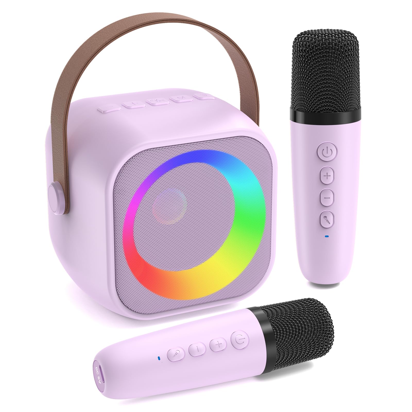 Karaoke Machine for Kids, Toys for 3-12 Years Old Girls Gifts, Kids Karaoke Microphone Machine Toy, Best Fun Christmas Birthday Gifts for 5 6 7 8 9 10 11 Years Teens Girl Boys Purple 2 Mic