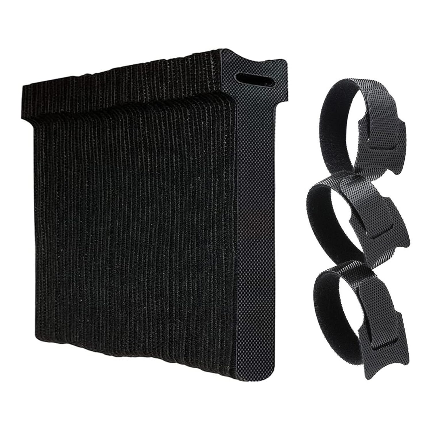 100PCS Reusable Cable Straps Adjustable Releasable Lengthenable Hook and Loop Tidy Wraps Black Cable Ties for Home Office Garden Outdoor (15x1.2cm)