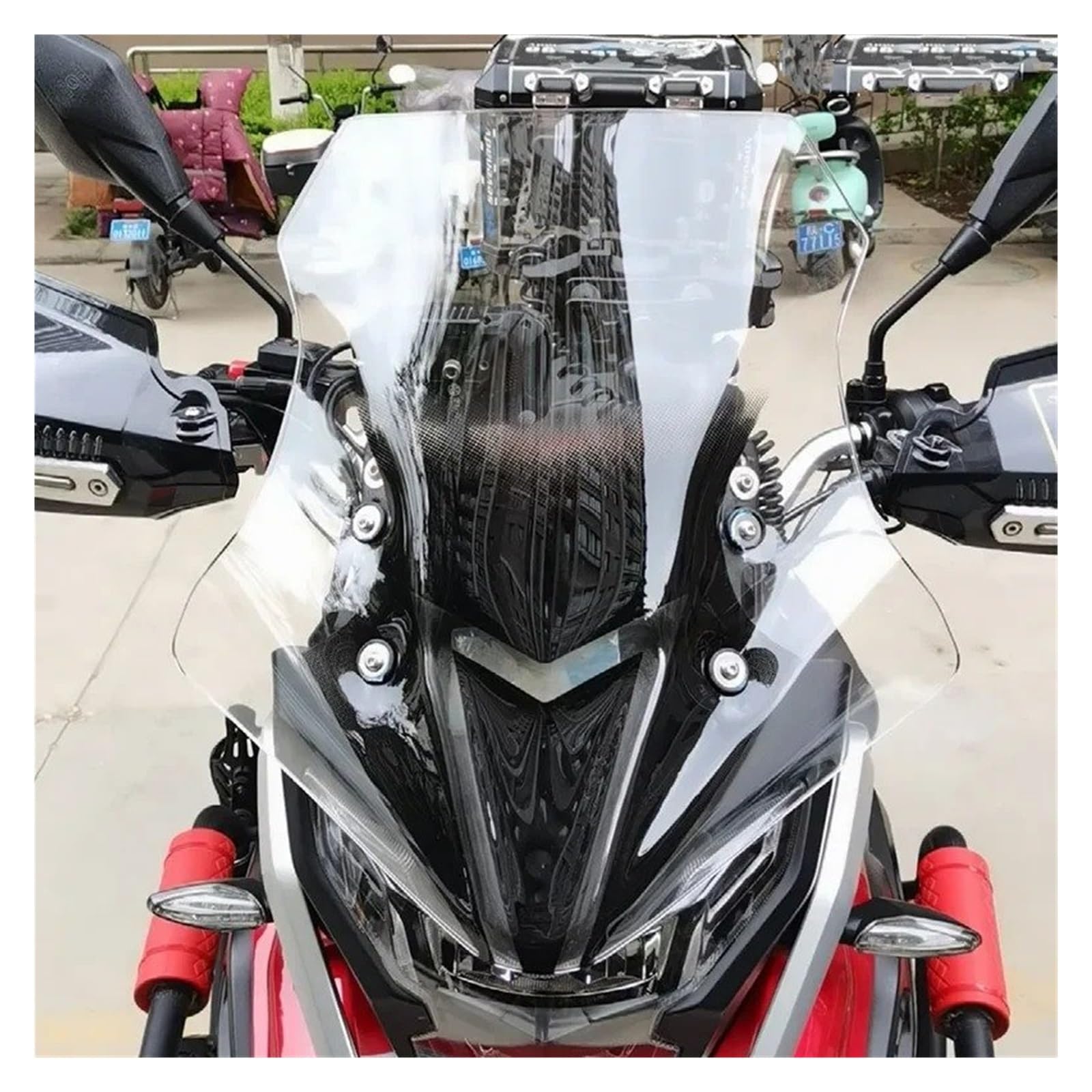 Cúpula Touring Parabrisas Delantero De Motocicleta XR5, Deflector De Viento Ampliado Y Elevado para Macbor para Montana para XR5 XR 5 para XR5 Macbor Montana Carenabris(Transparent 55cm)