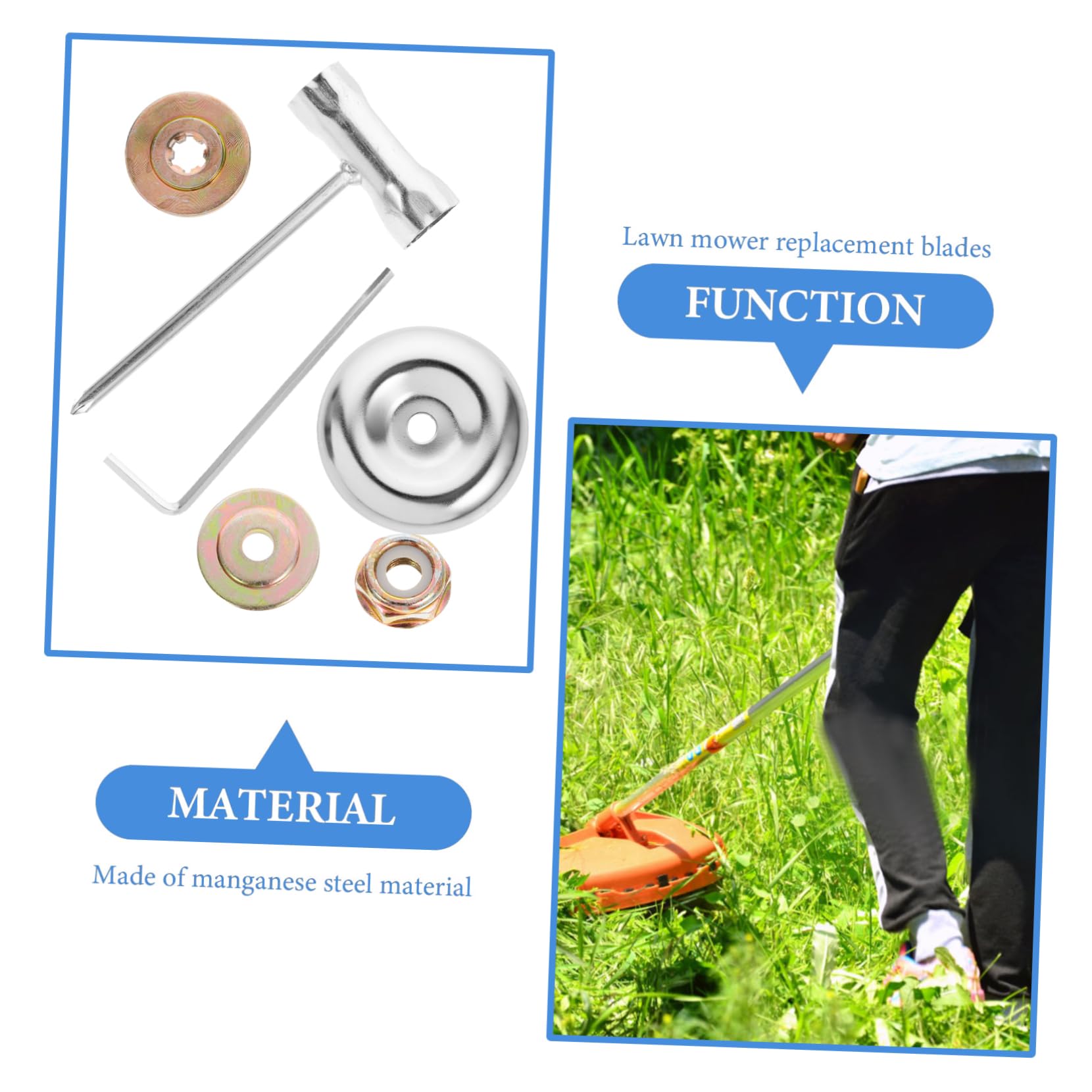 Mipcase 4sets Accessori per Tosaerba con Chiave di Ricambio e Disco Metallico per Decespugliatore per Giardinaggio e Manutenzione del Prato